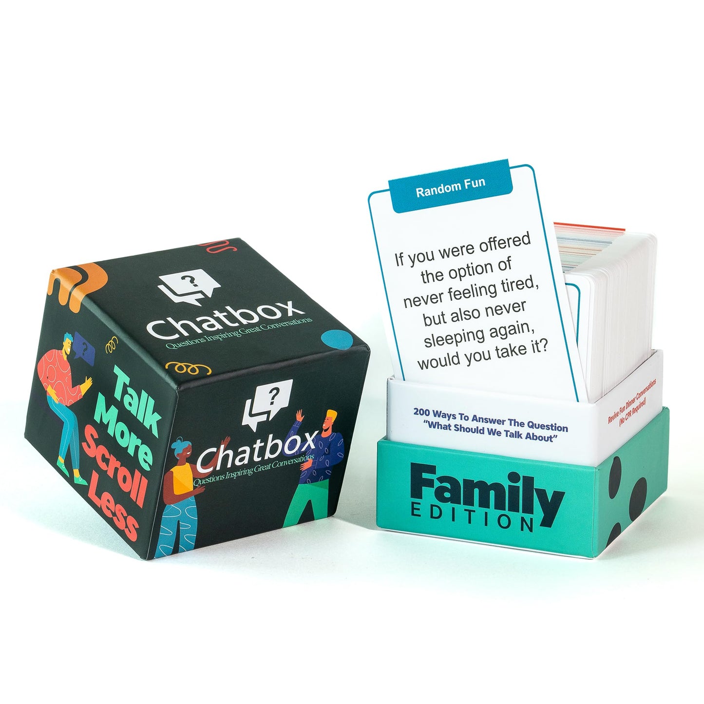 Chatbox 200 Conversation Starter Cards — Family, Travel & Party Card Game