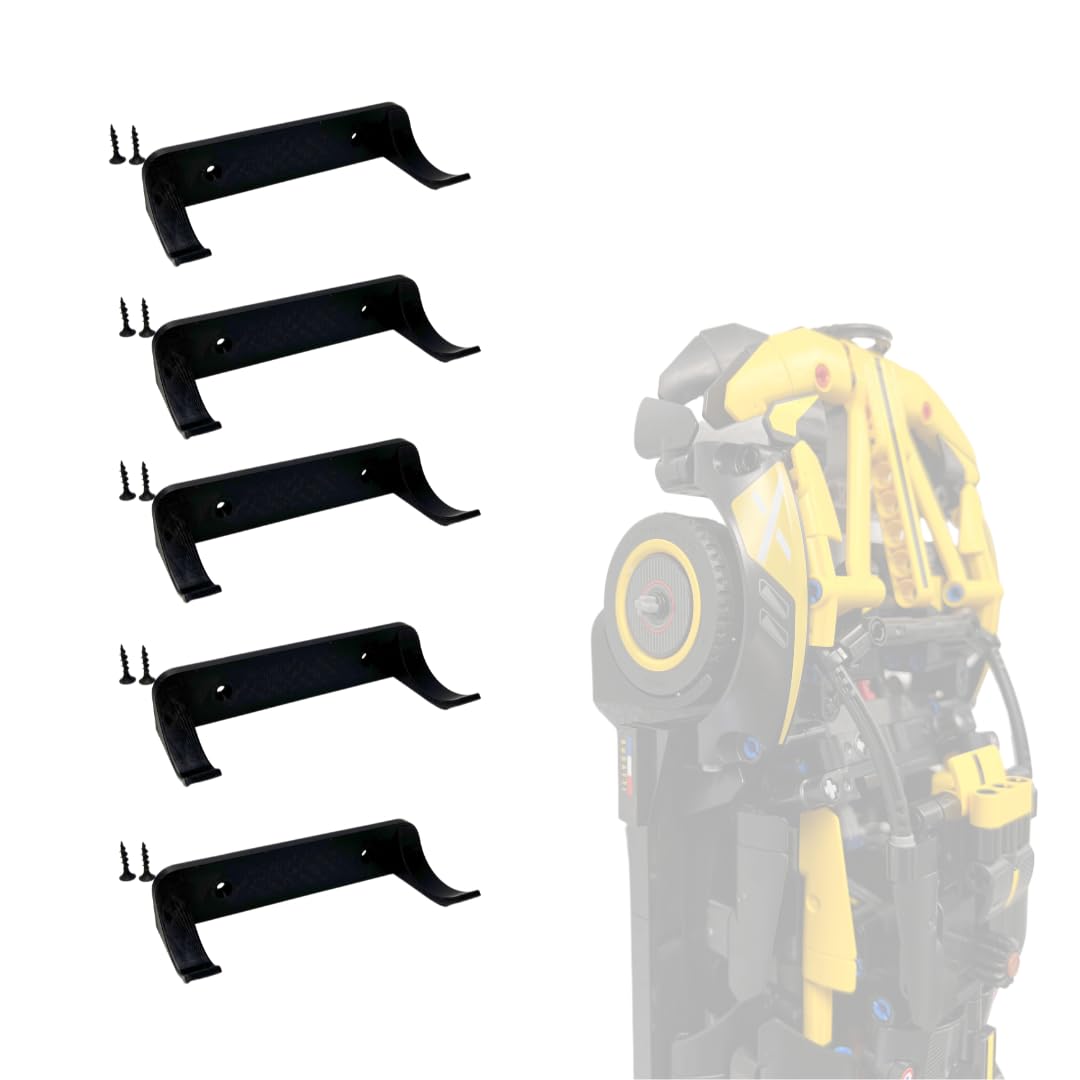 Chatelet Vertical Wall Mount for Lego Technic Racecars – 5 Pack Black – Made in USA