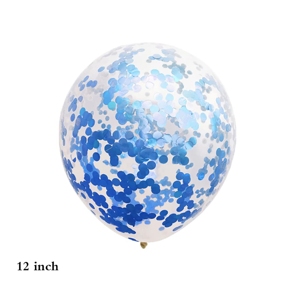 Chaungfu 11-Piece Blue 6th Birthday Balloon Set – Foil, Confetti, Stars & Latex for Kids Party