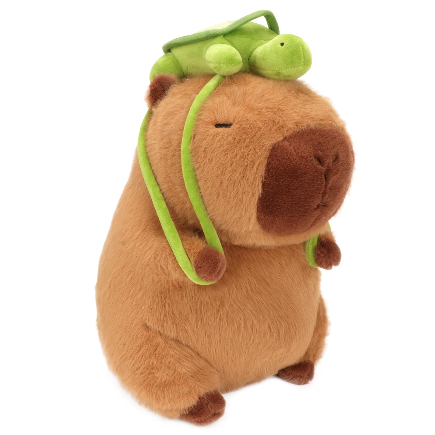 CHDBLOCK Capybara Plush Toy – 9 Inch with Turtle Backpack | Cute Capybara Stuffed Animal