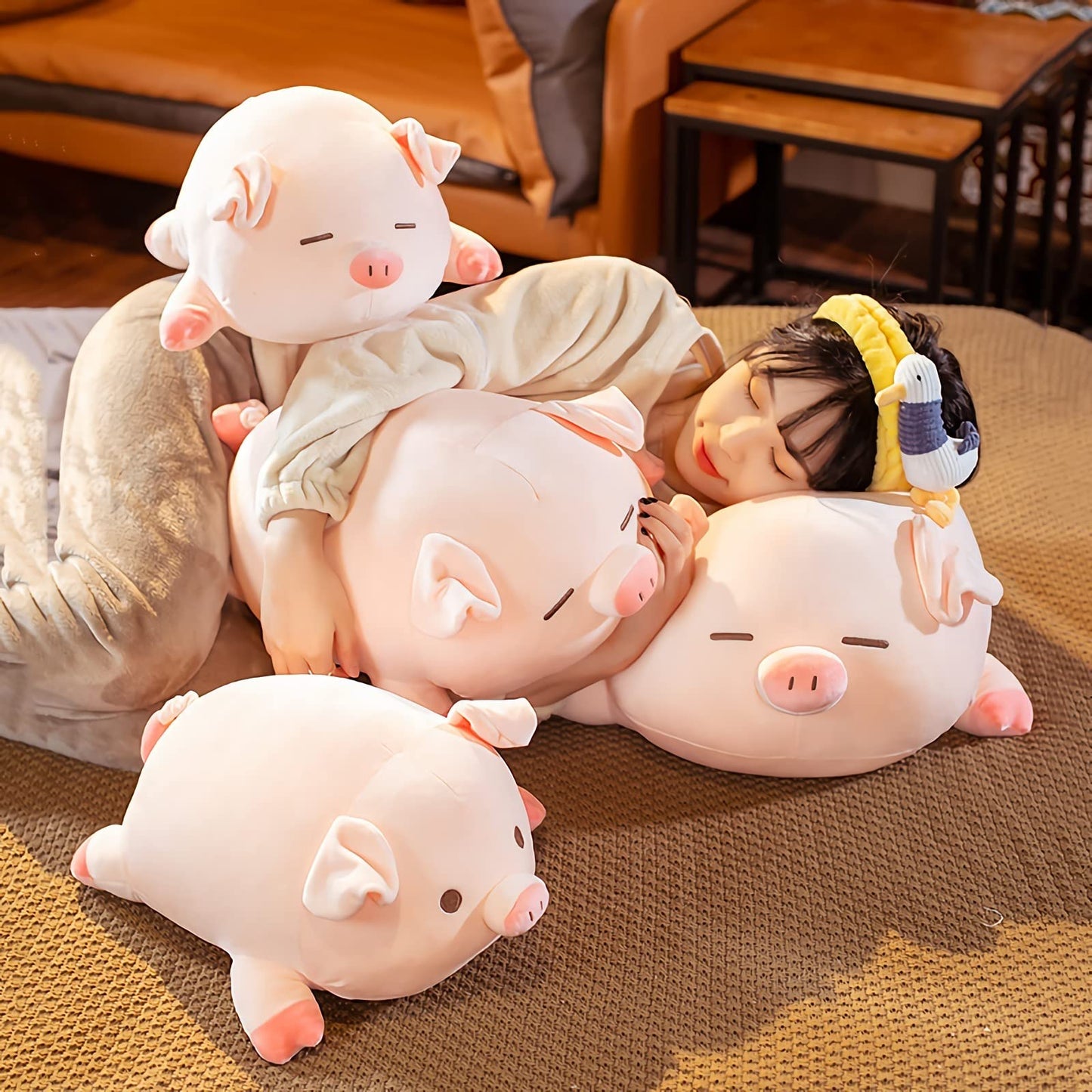 CHDGIOHA Pig Plush Pillow 15.7in – Kawaii Hugging Plush for All Ages