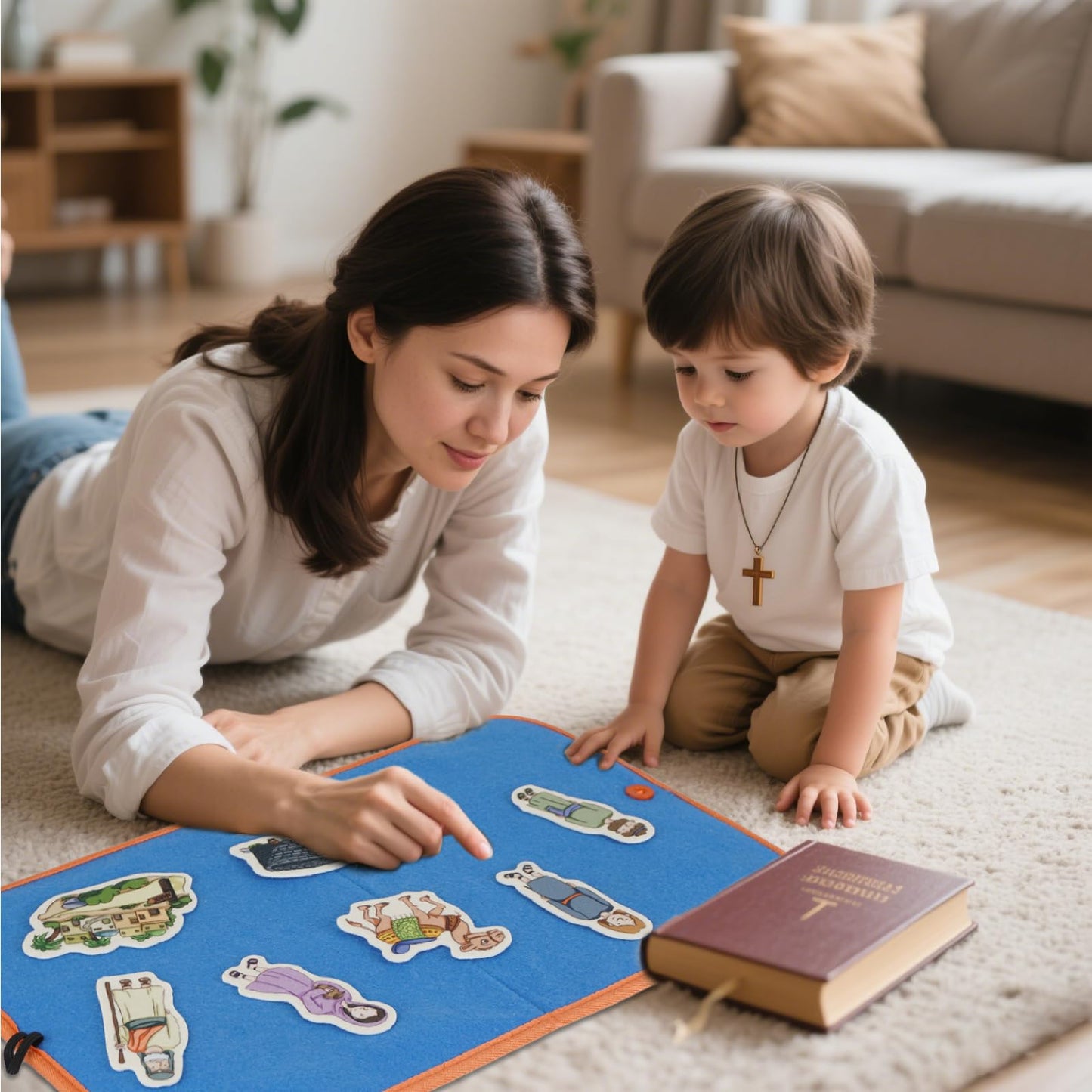 CHEFAN 4 Pack Felt Board Bible Stories Set | Precut Flannel Graph for Kids