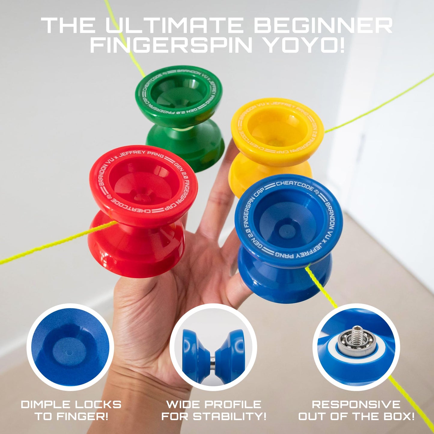Cheatcode Yoyo by Brandon Vu | Master Fingerspin Tricks | Responsive & Unresponsive Yo-Yo Kit with Bearing