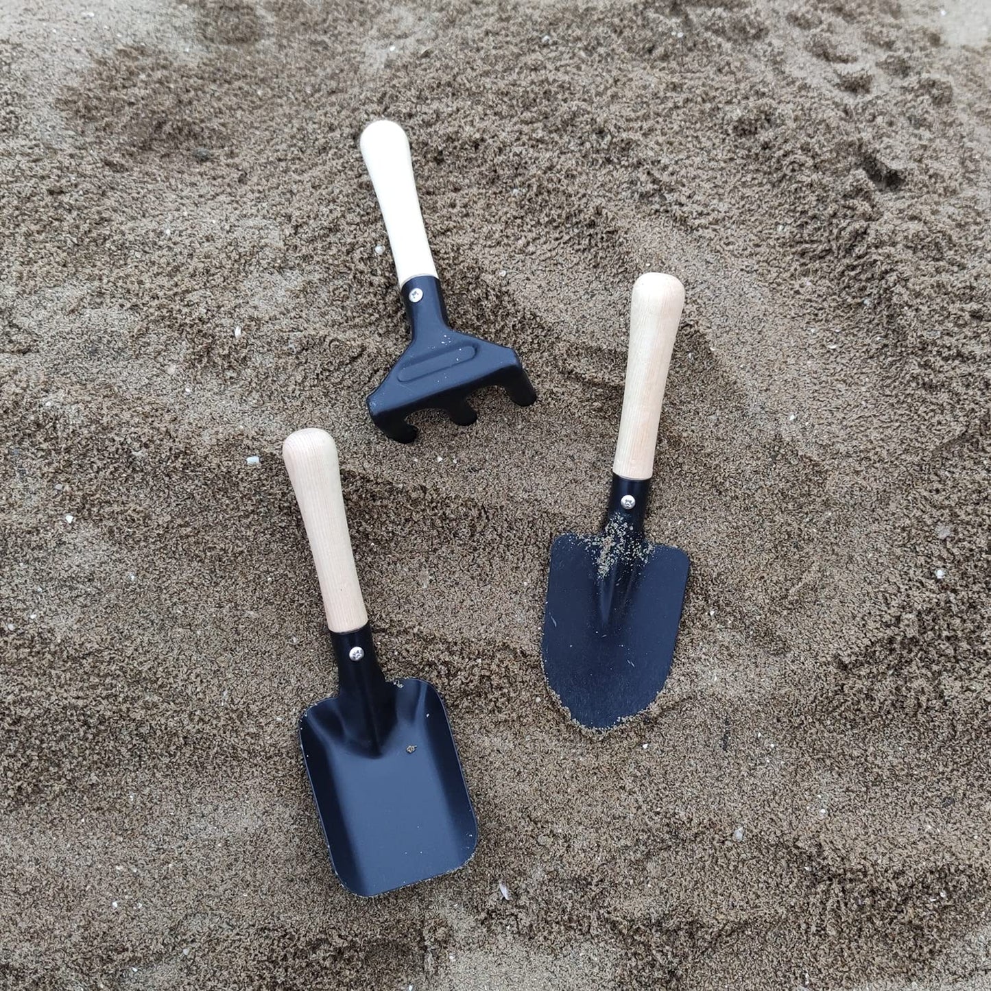 CHEERBANK 7PCS Kids Gardening Tools Set | Long Shovel, Rake, Spade, Hoe with Steel Heads & Wood Handles