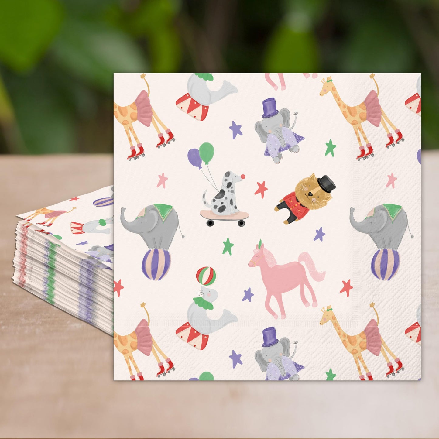 Cheerland Circus Napkins – 50 Pcs Disposable Circus Theme Party Napkins for Kids