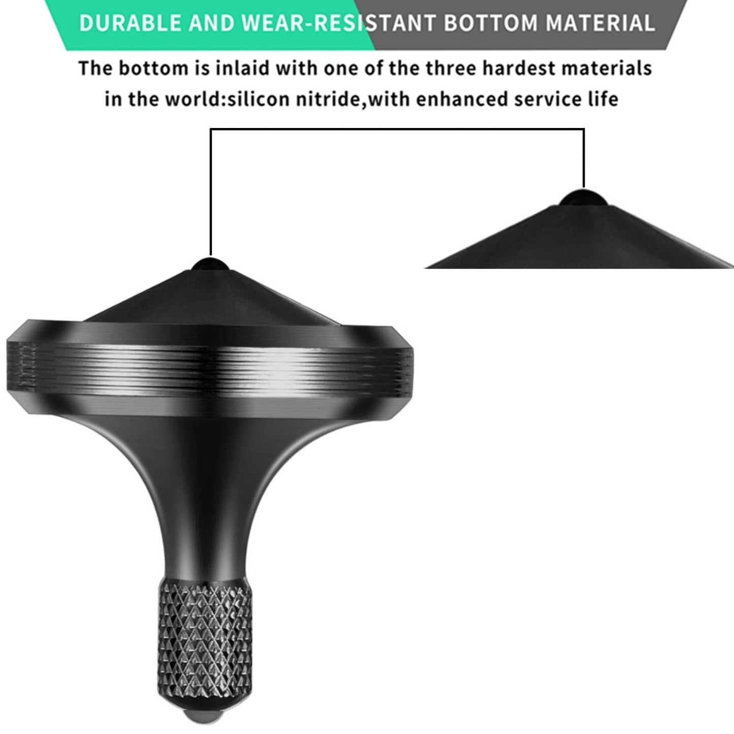 CHEETOP Precision Metal Spinning Top Pro Max Black – Long Lasting Stainless Steel Desk Gyro