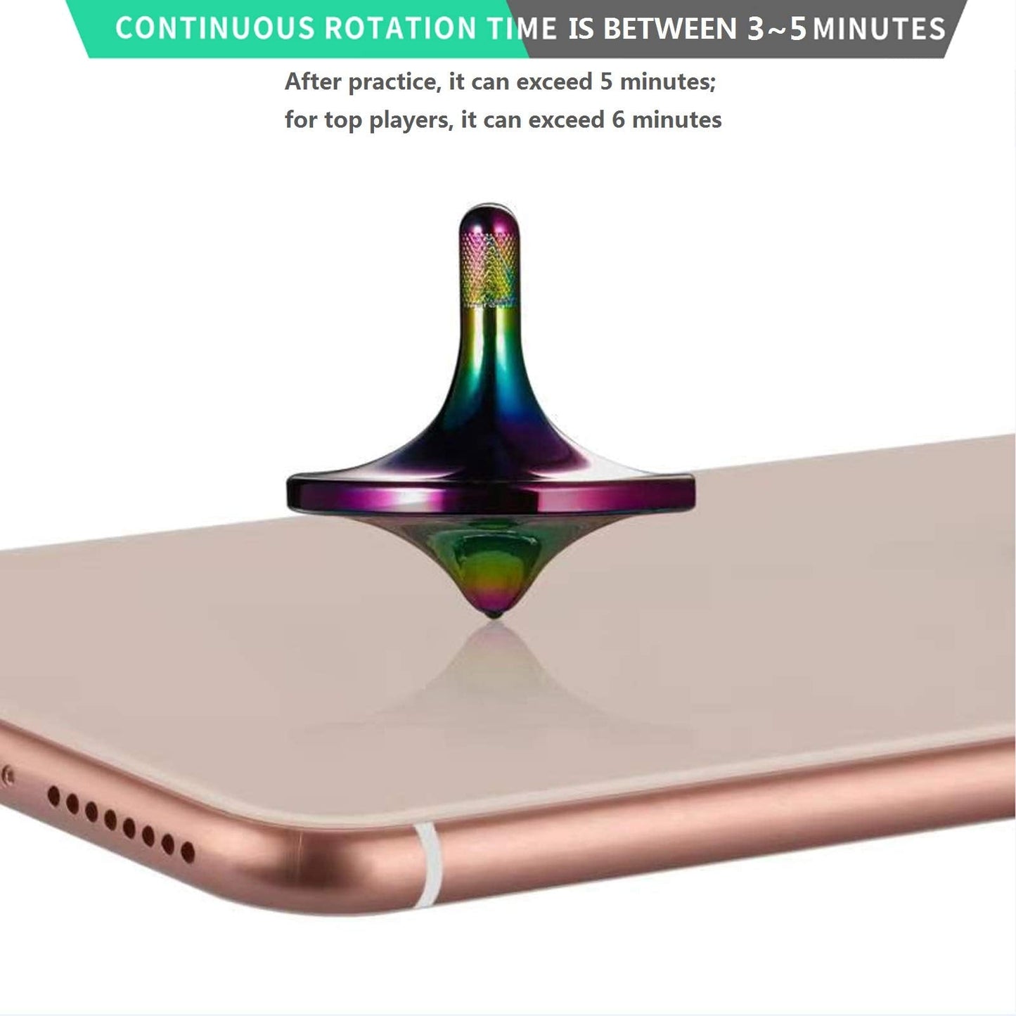 CHEETOP Stainless Steel Spinning Top Iridescent 3-Pack | Large, Medium & Small