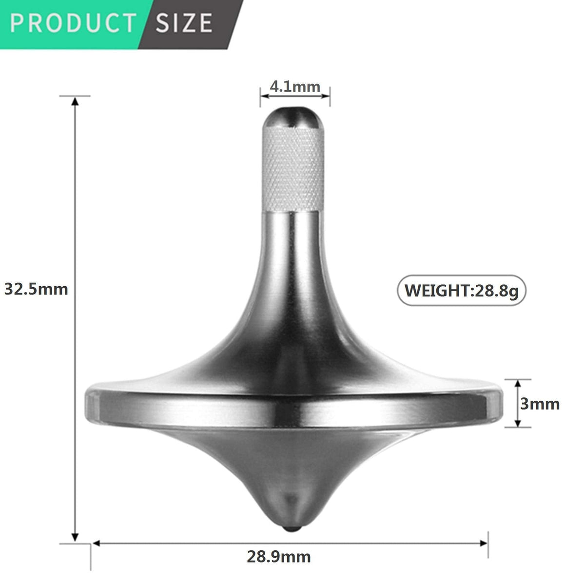 CHEETOP Stainless Steel Spinning Top — Premium Balance Desk Toy, 29mm Diameter