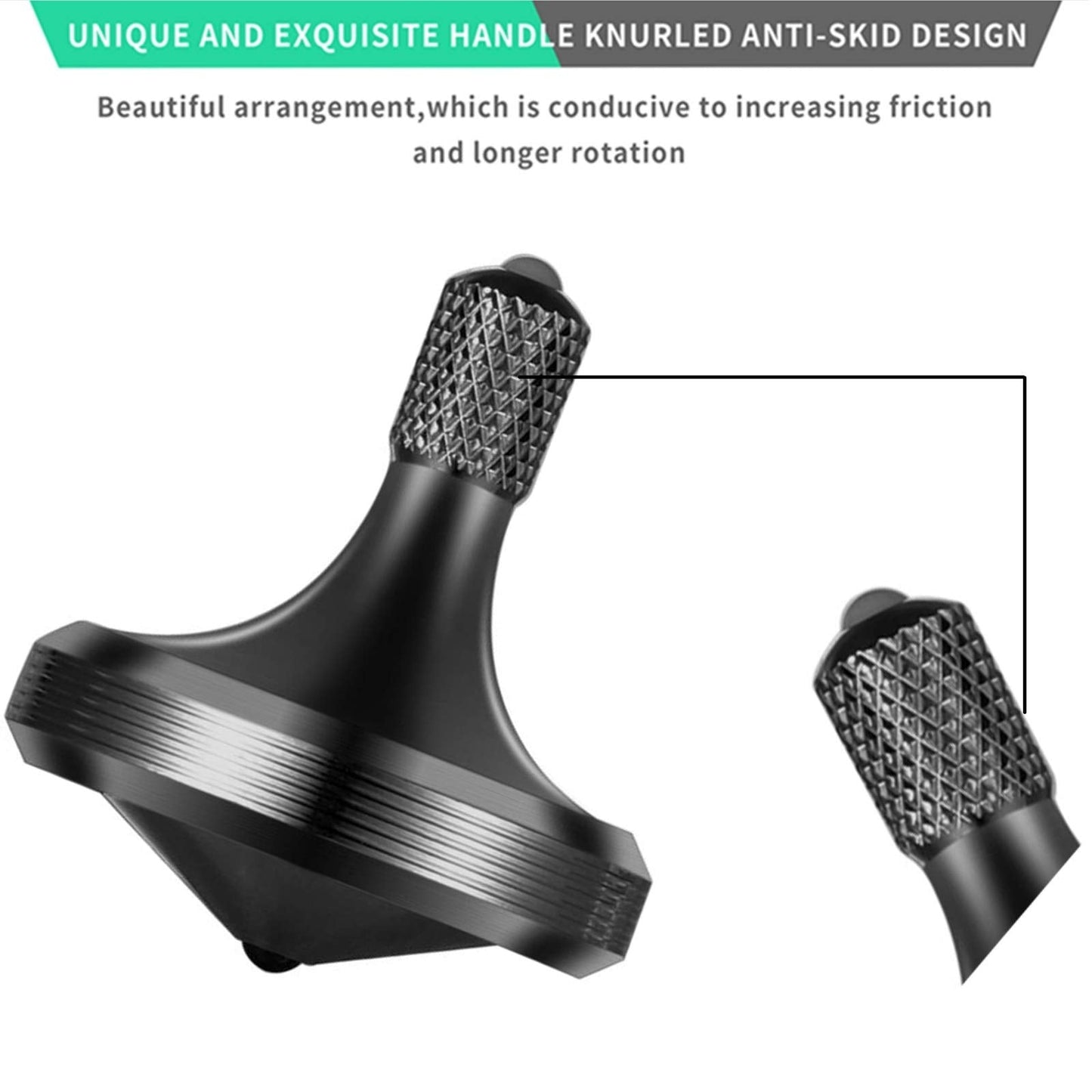 CHEETOP Precision Metal Spinning Top Pro Max Black – Long Lasting Stainless Steel Desk Gyro