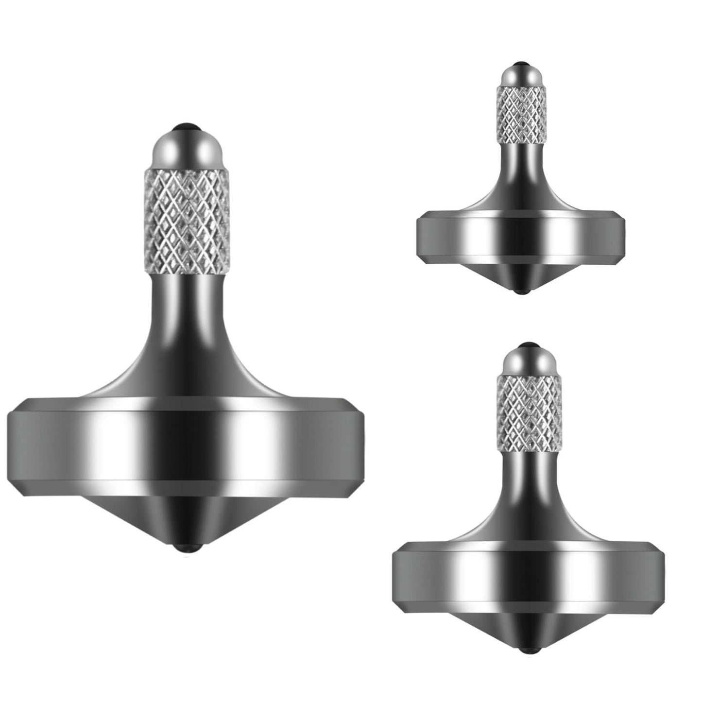 CHEETOP Exquisite Metal Spinning Top – 3-Piece Stainless Steel Fidget Toy, Precision Machined, Long Spin Time