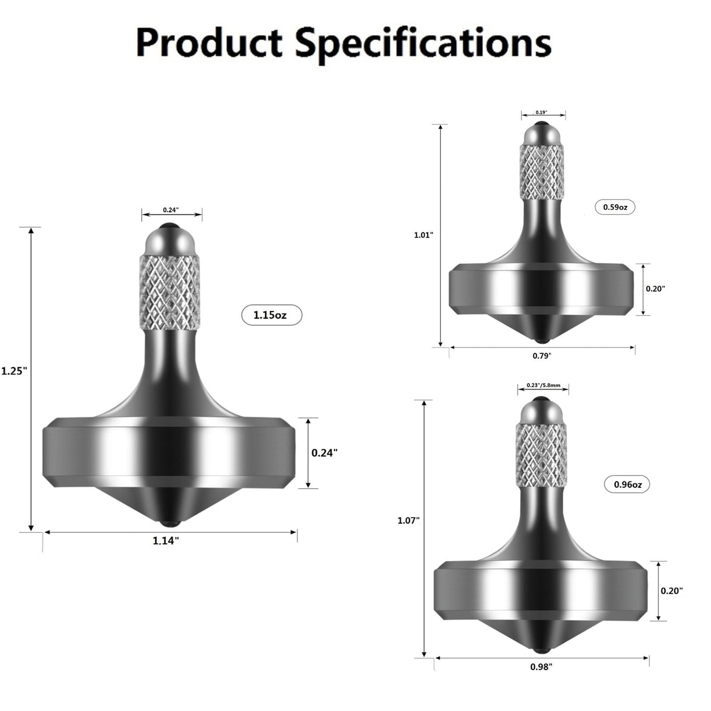 CHEETOP Exquisite Metal Spinning Top – 3-Piece Stainless Steel Fidget Toy, Precision Machined, Long Spin Time