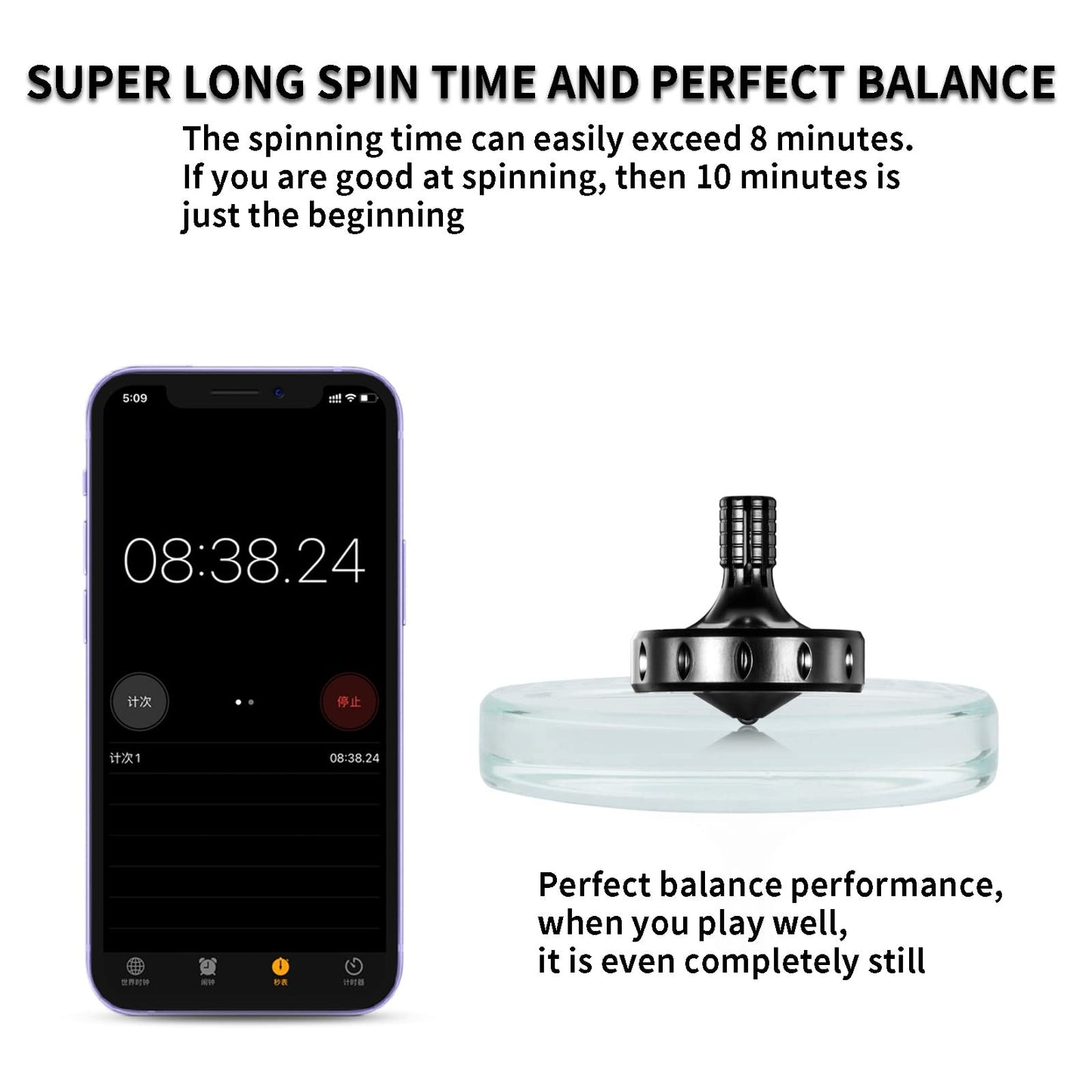 CHEETOP Precision Metal Spinning Top – Long Spin Time, Perfect Balance, Portable Stainless Steel