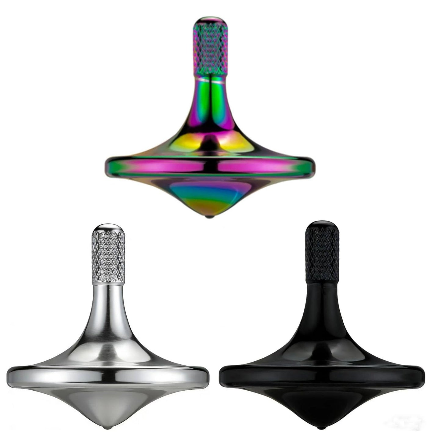 CHEETOP Precision Metal Spinning Top – Smooth Spin 8+ Minutes, Balanced EDC Desk Toy (3PCS)