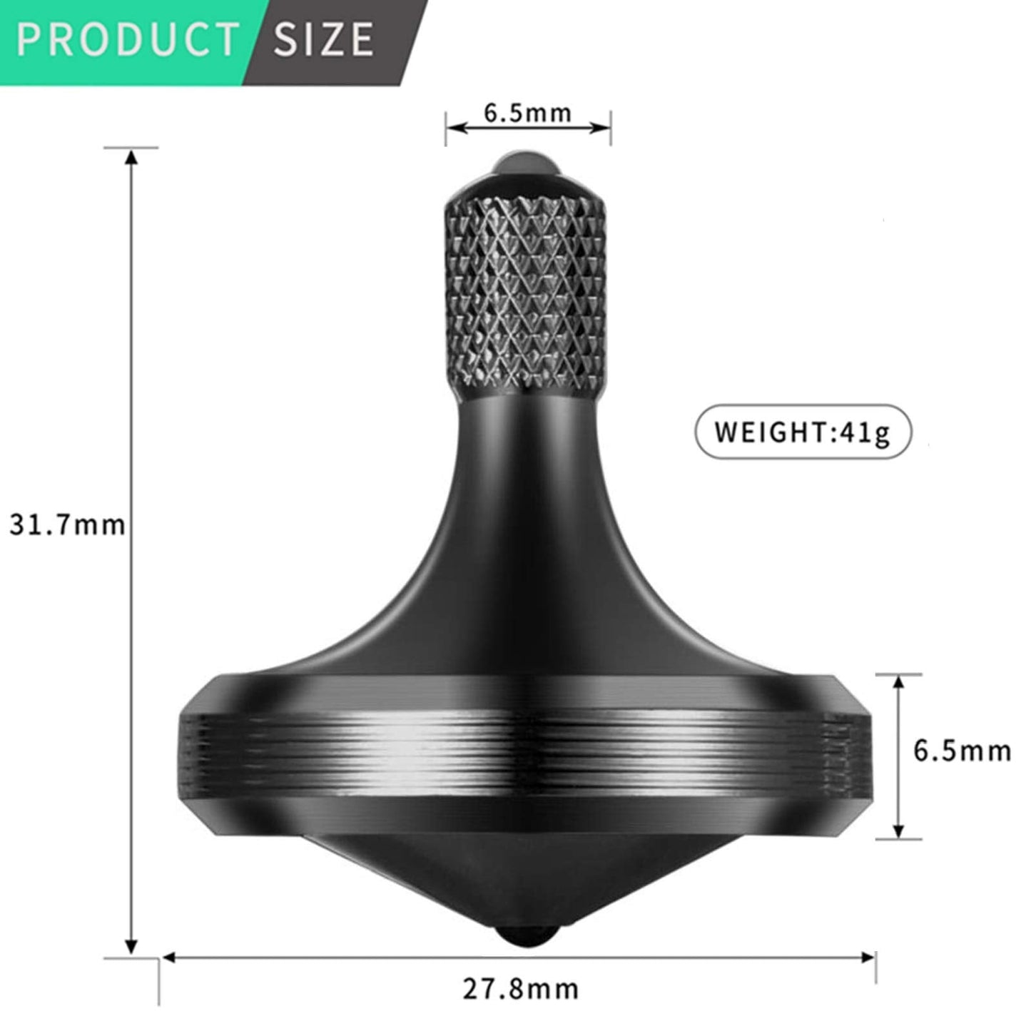 CHEETOP Precision Metal Spinning Top Pro Max Black – Long Lasting Stainless Steel Desk Gyro