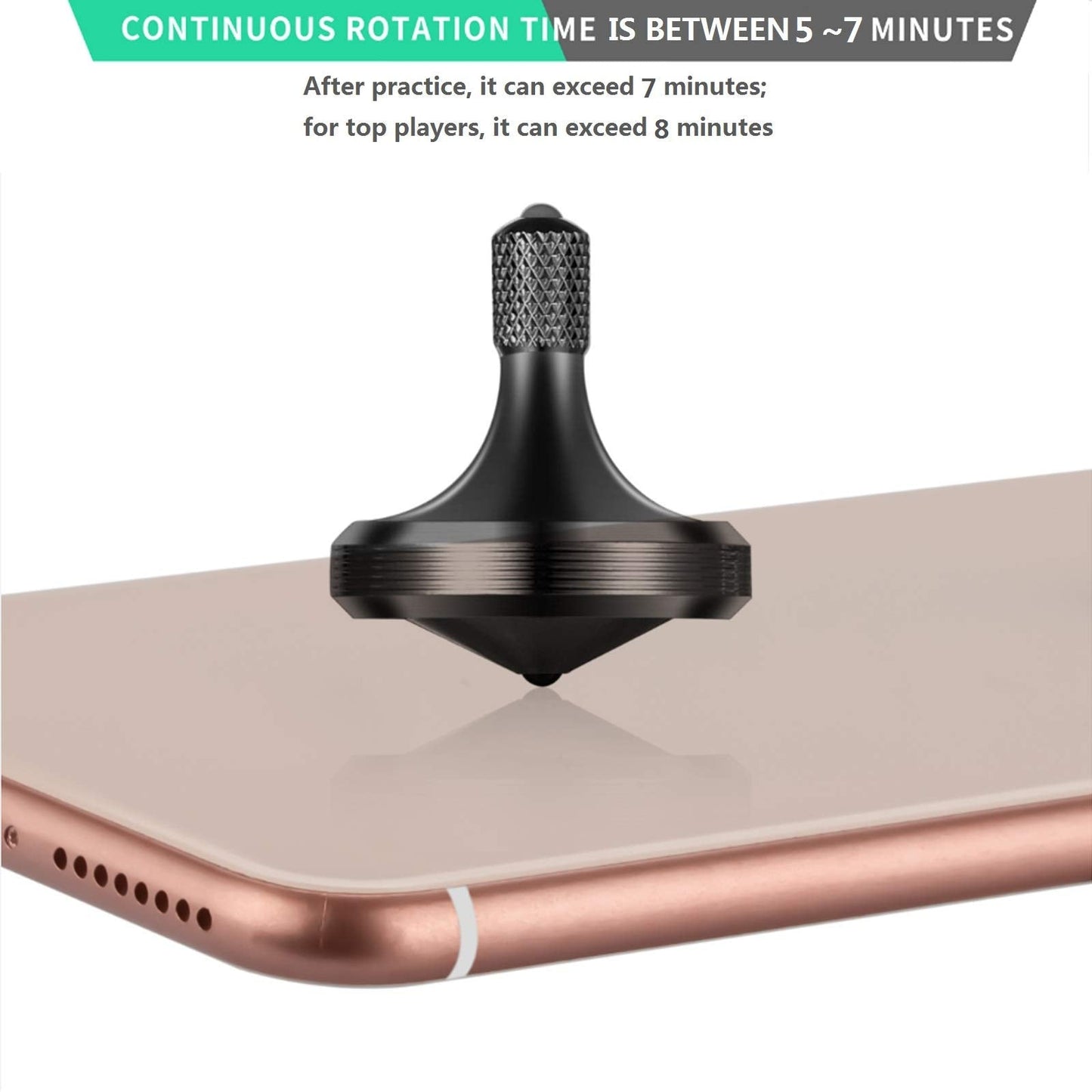 CHEETOP Precision Metal Spinning Top Pro Max Black – Long Lasting Stainless Steel Desk Gyro