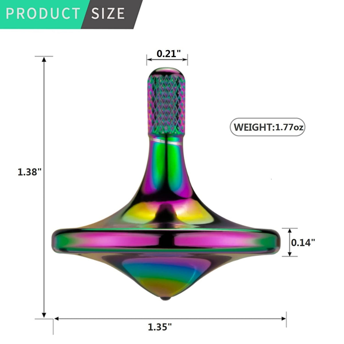 CHEETOP Precision Metal Spinning Top – Iridescent Finish, Spin Time Over 8 Minutes