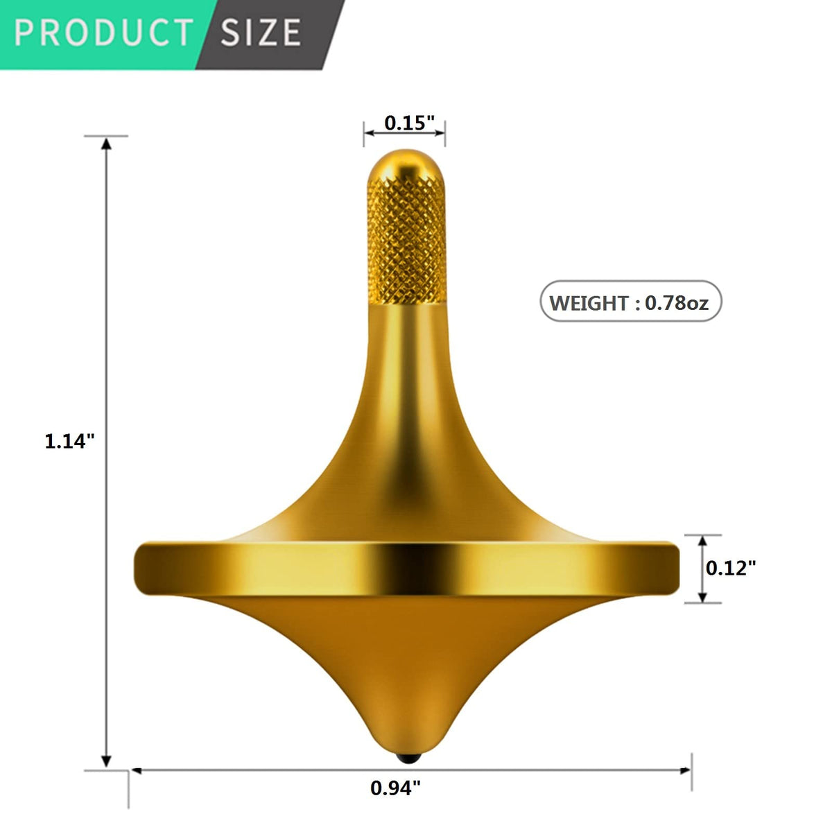 CHEETOP Stainless Steel Spinning Top – Bronze, 24mm Small Diameter | Premium Balance & Long Spin Time