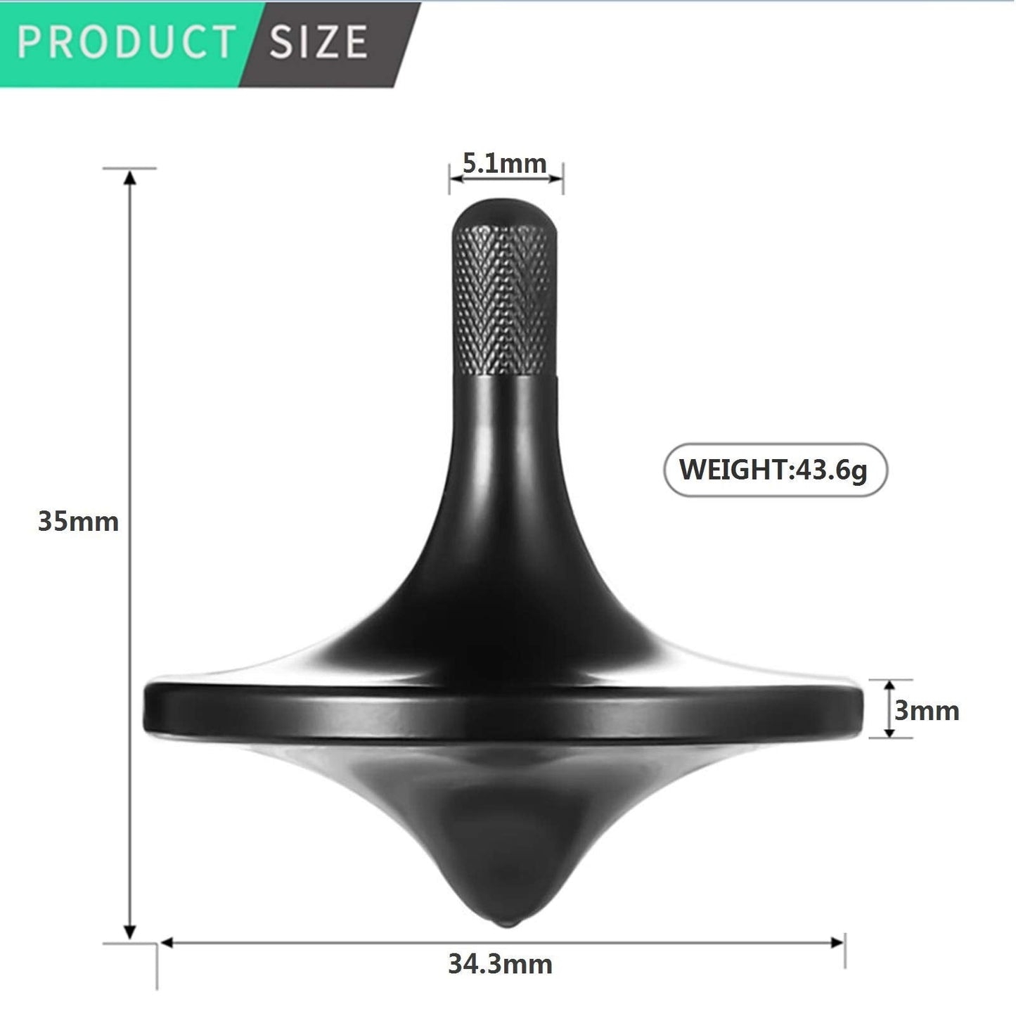 CHEETOP Stainless Steel Spinning Top – Large 34mm Diameter, Premium Balance, Long Spin Time