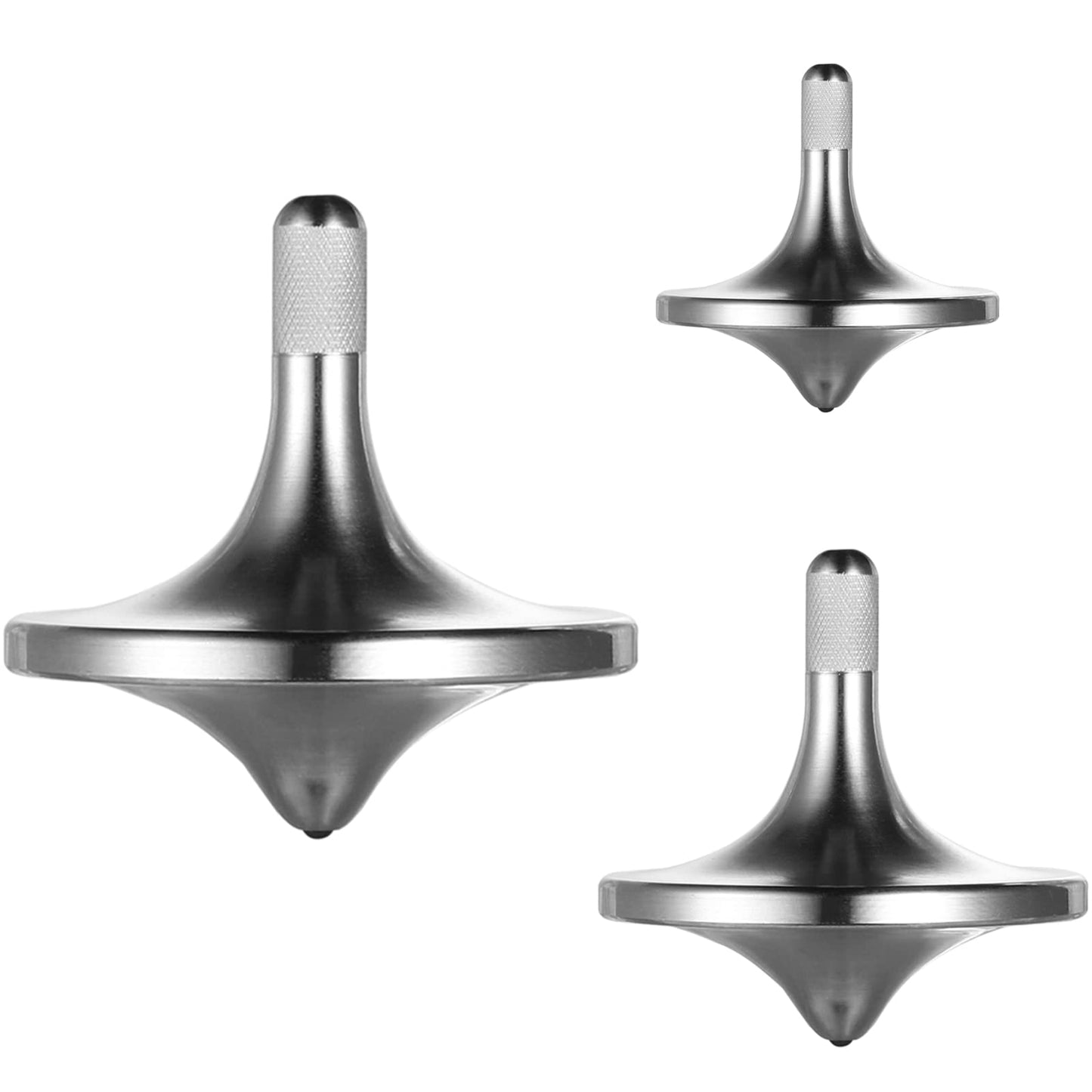 CHEETOP Stainless Steel Spinning Top – Premium 3-Piece Balance Set (Large, Medium, Small)