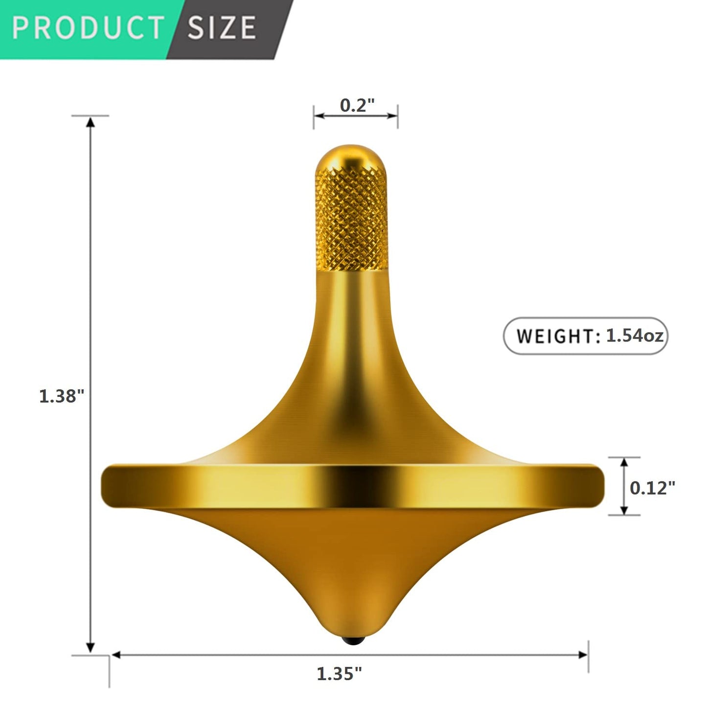 CHEETOP Stainless Steel Spinning Top – Bronze, Large 34mm, Long Spin Time, Premium Desk Toy