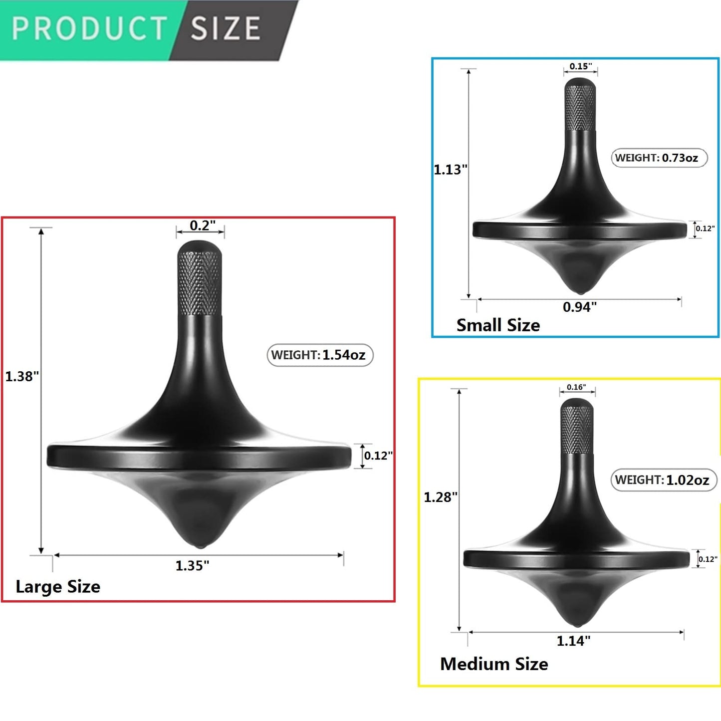 CHEETOP Stainless Steel Spinning Top – Premium Desk Fidget Toy (3 Sizes)