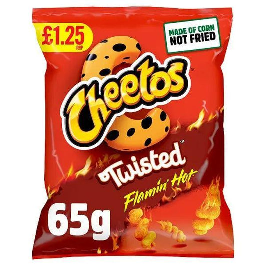 Cheetos Twisted Flamin' Hot Snacks Crisps £1.25 RRP PMP 65g (Case of 15)
