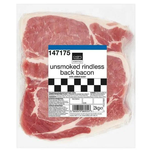Chef's Essentials Unsmoked Rindless Back Bacon 2kg