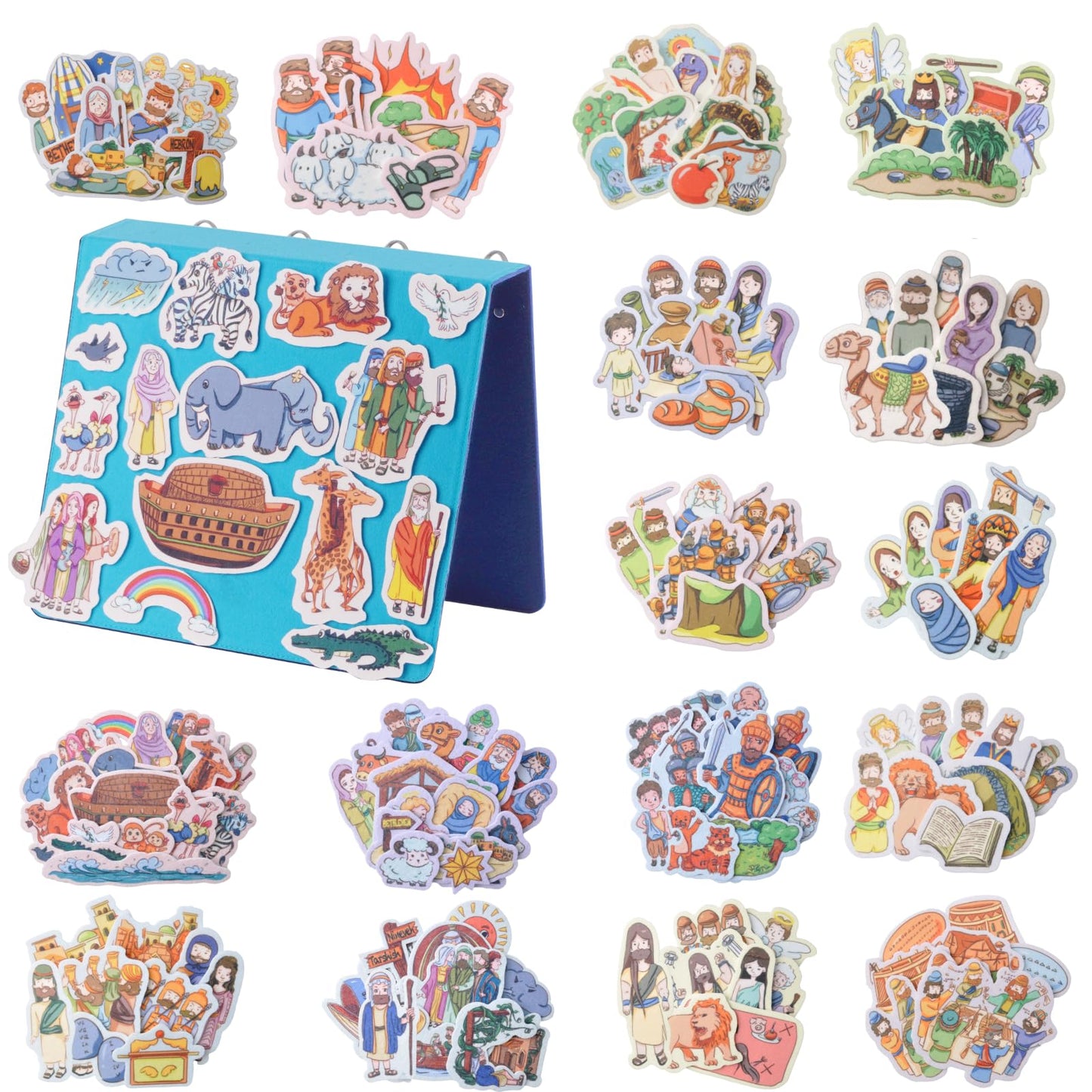 CHEFAN 16 Pack Felt Board Bible Stories Set | Interactive Preschool Flannel Story Kit