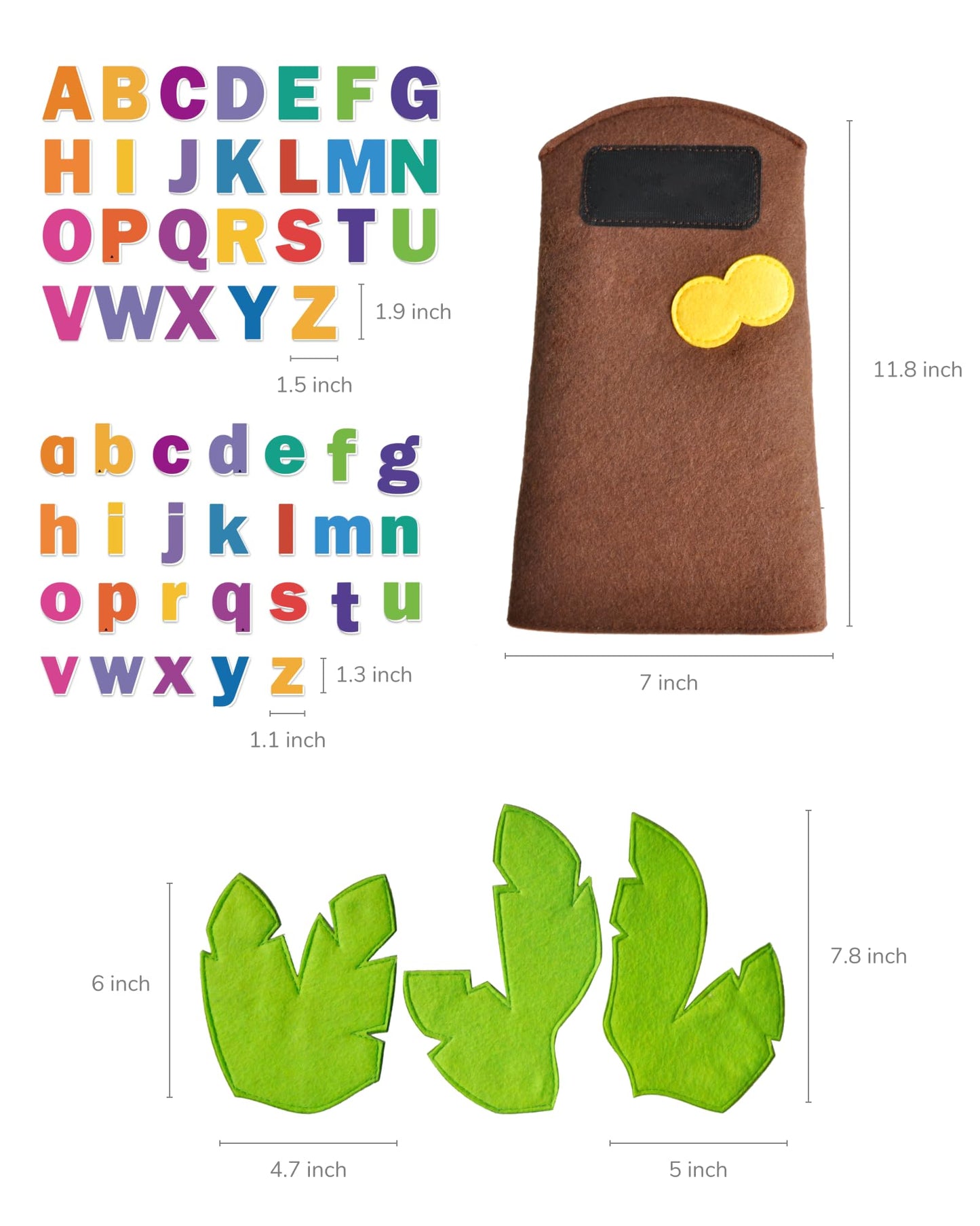 CHEFAN Felt Letter Tree — Freestanding Coconut Alphabet Game