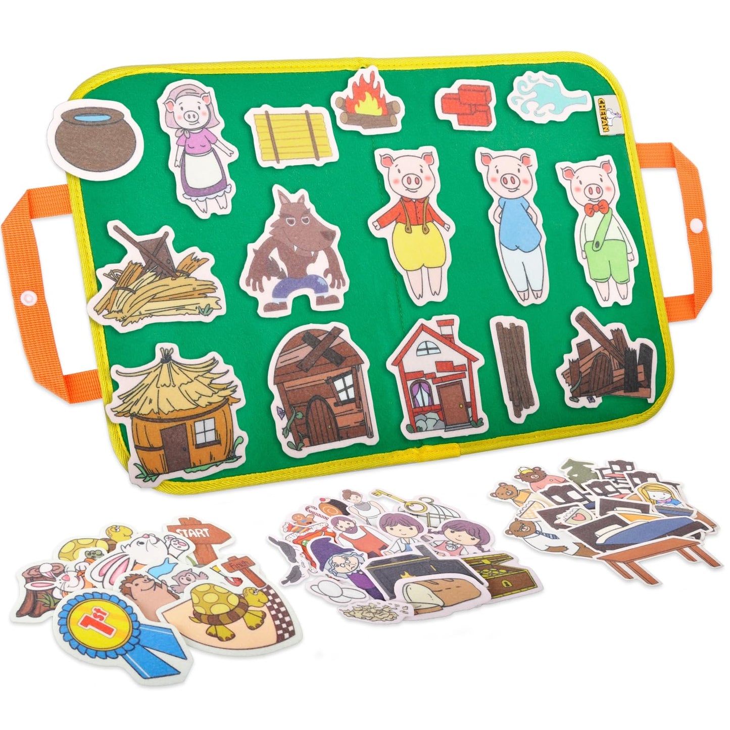 CHEFAN Felt/Flannel Board Story Set of 4 – PRECUT Felt Figures for Preschool & Toddlers