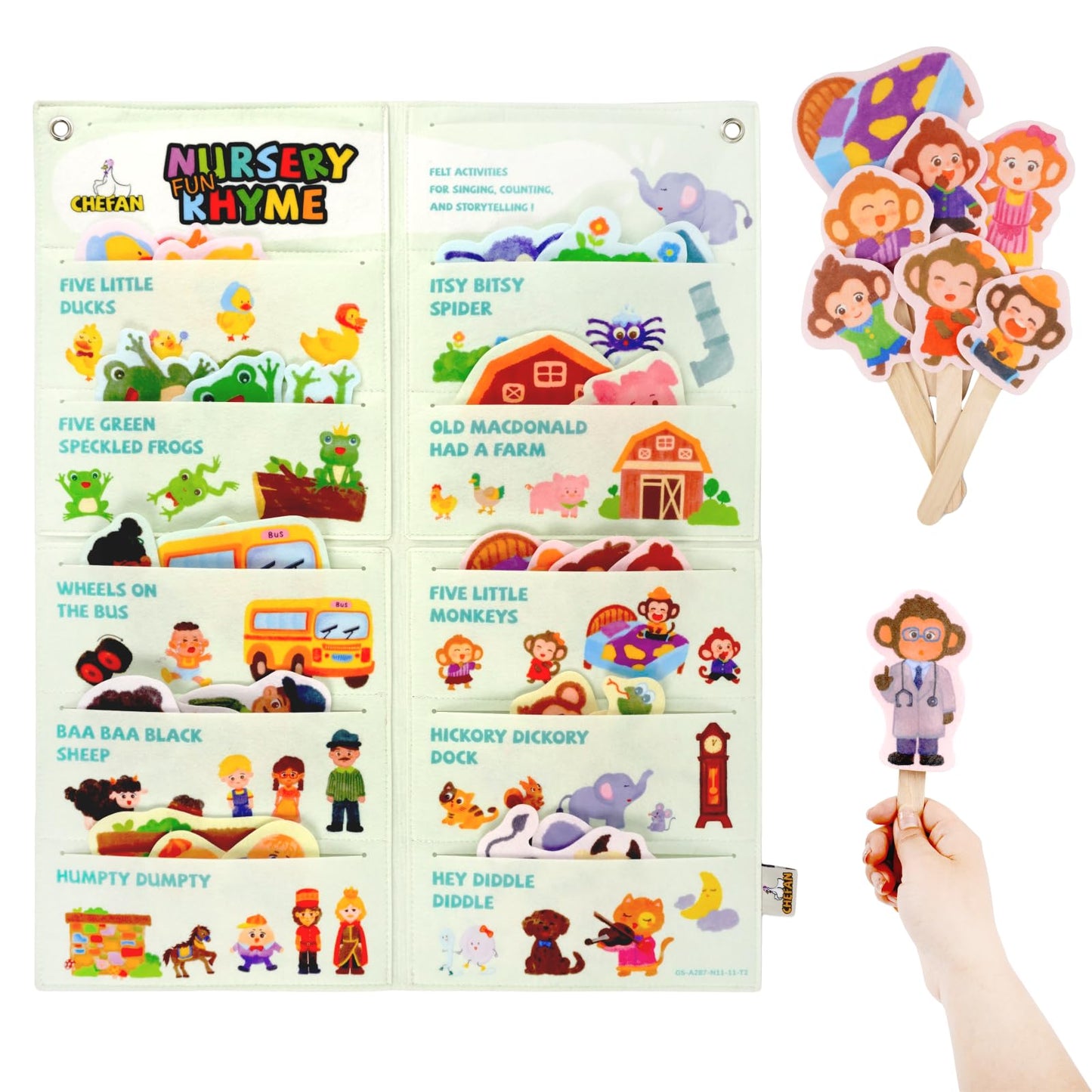 CHEFAN Felt Board Story Sets – 10 Nursery Rhymes for Circle Time
