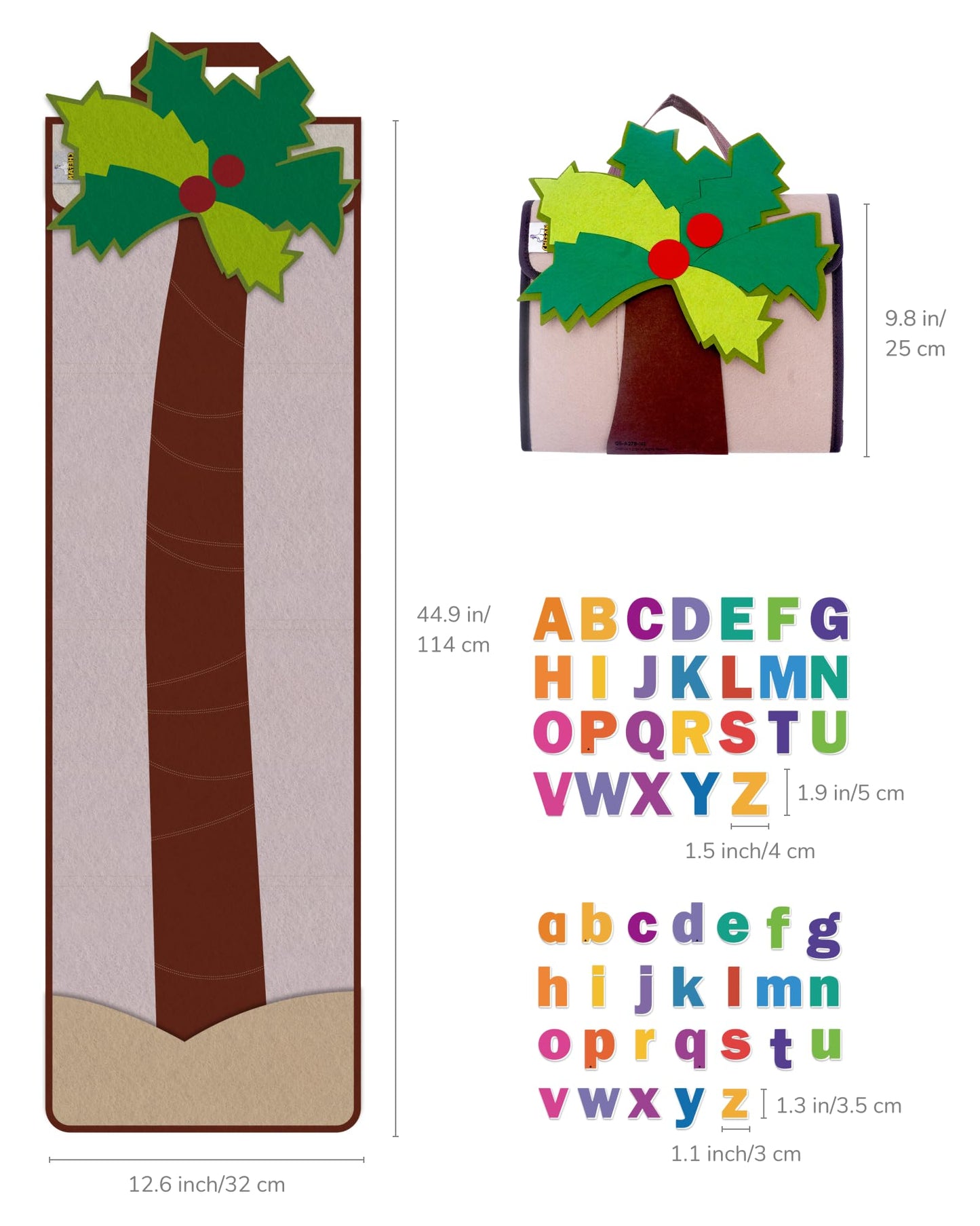 CHEFAN Letter Tree: Coconut Tree Alphabet Bag for Early Education and Felt Story Board