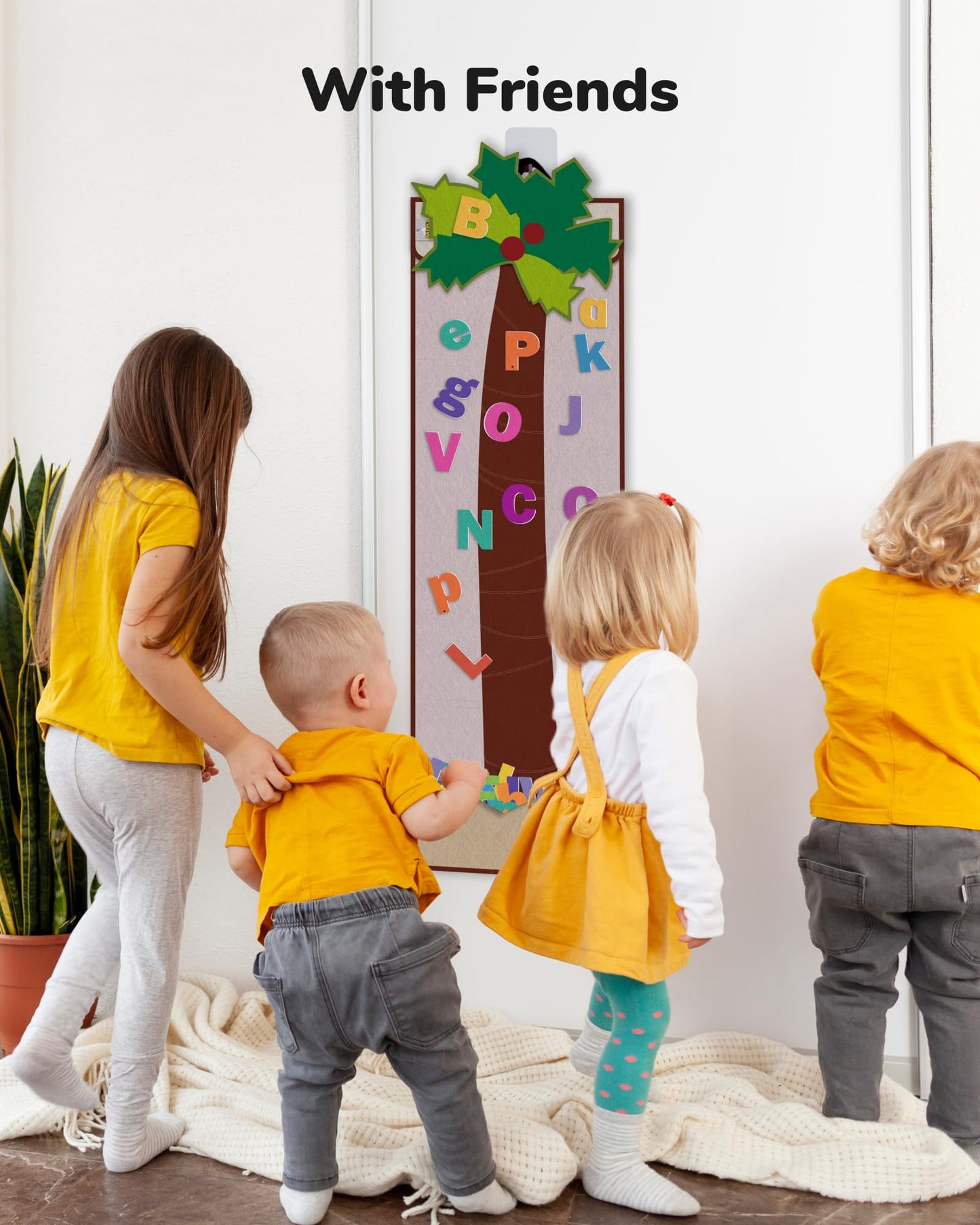 CHEFAN Letter Tree: Coconut Tree Alphabet Bag for Early Education and Felt Story Board