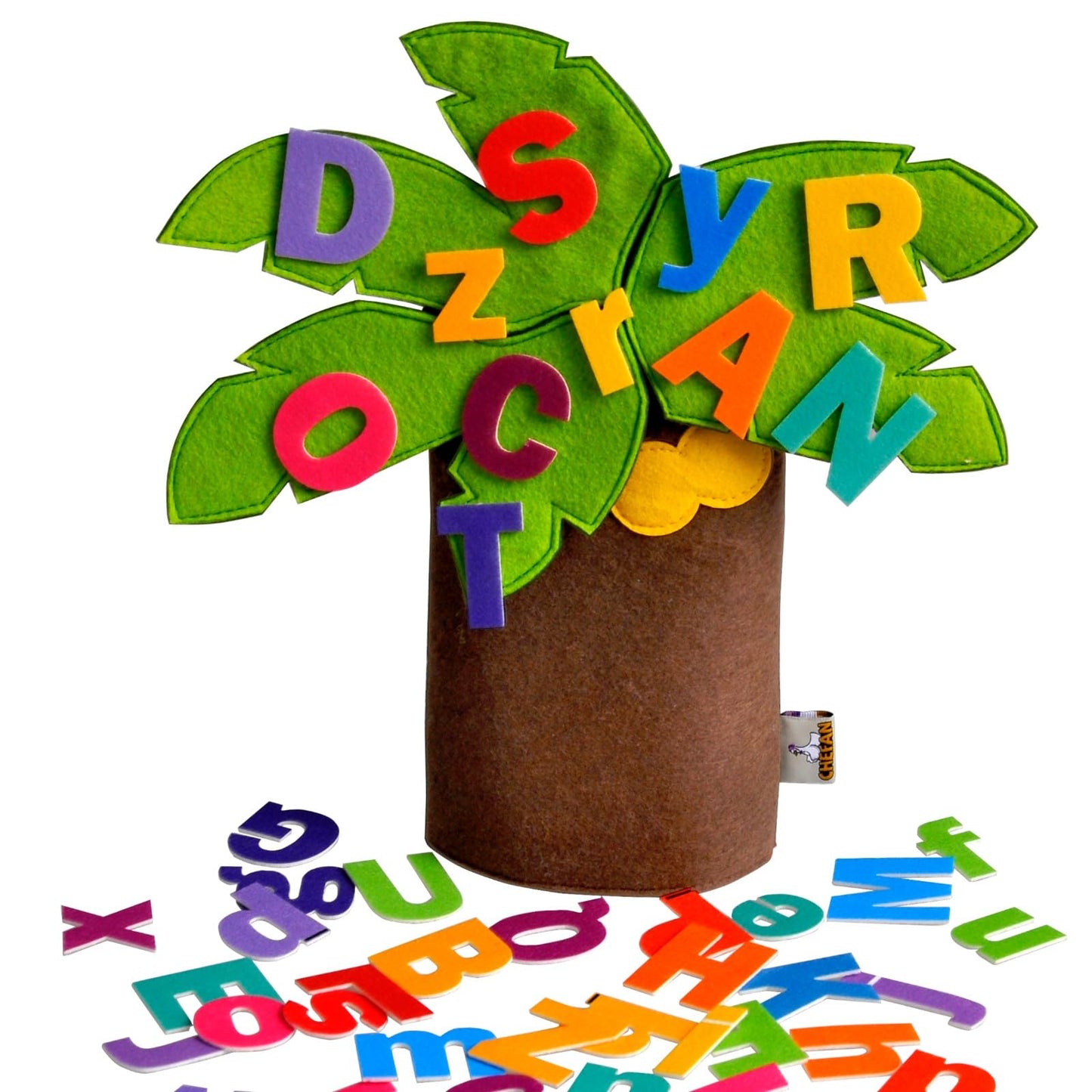 CHEFAN Felt Letter Tree — Freestanding Coconut Alphabet Game