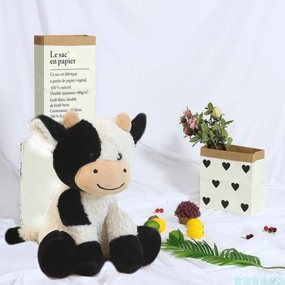 CHELEI2019 9-Inch Cow Plush Toy — Soft Cuddly Cow Stuffed Animal for Kids