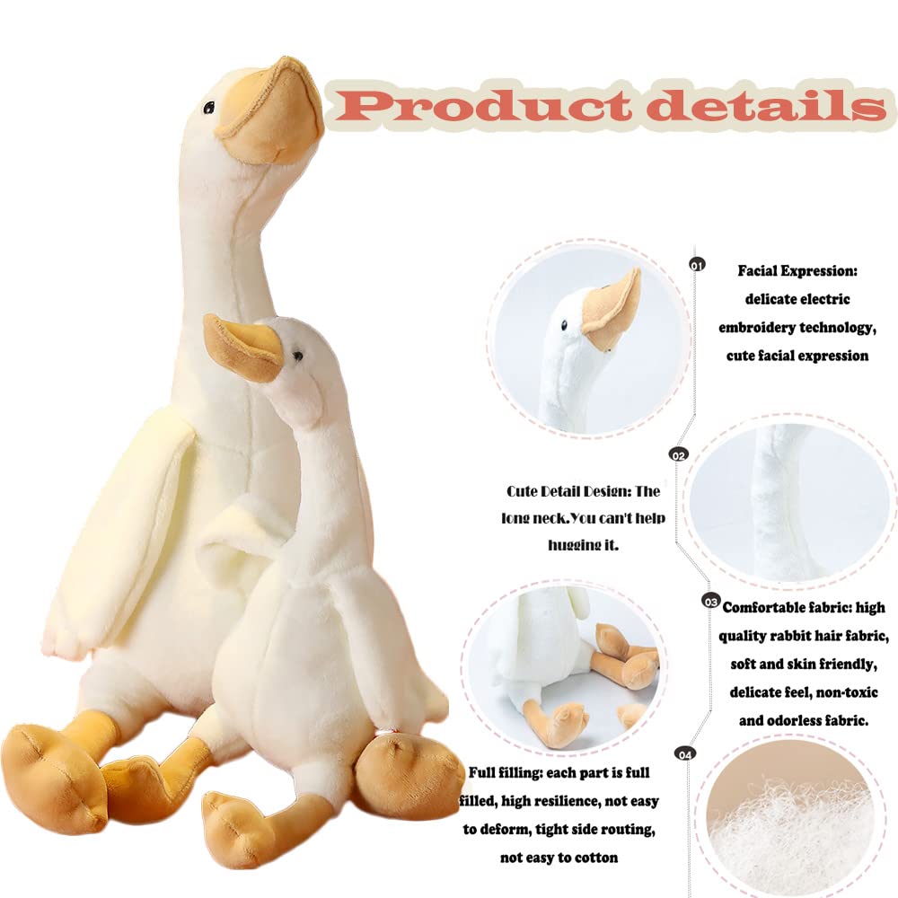 CHELEI2019 23.6-Inch Goose Plush White Swan Stuffed Animal Toy – Gifts for Kids