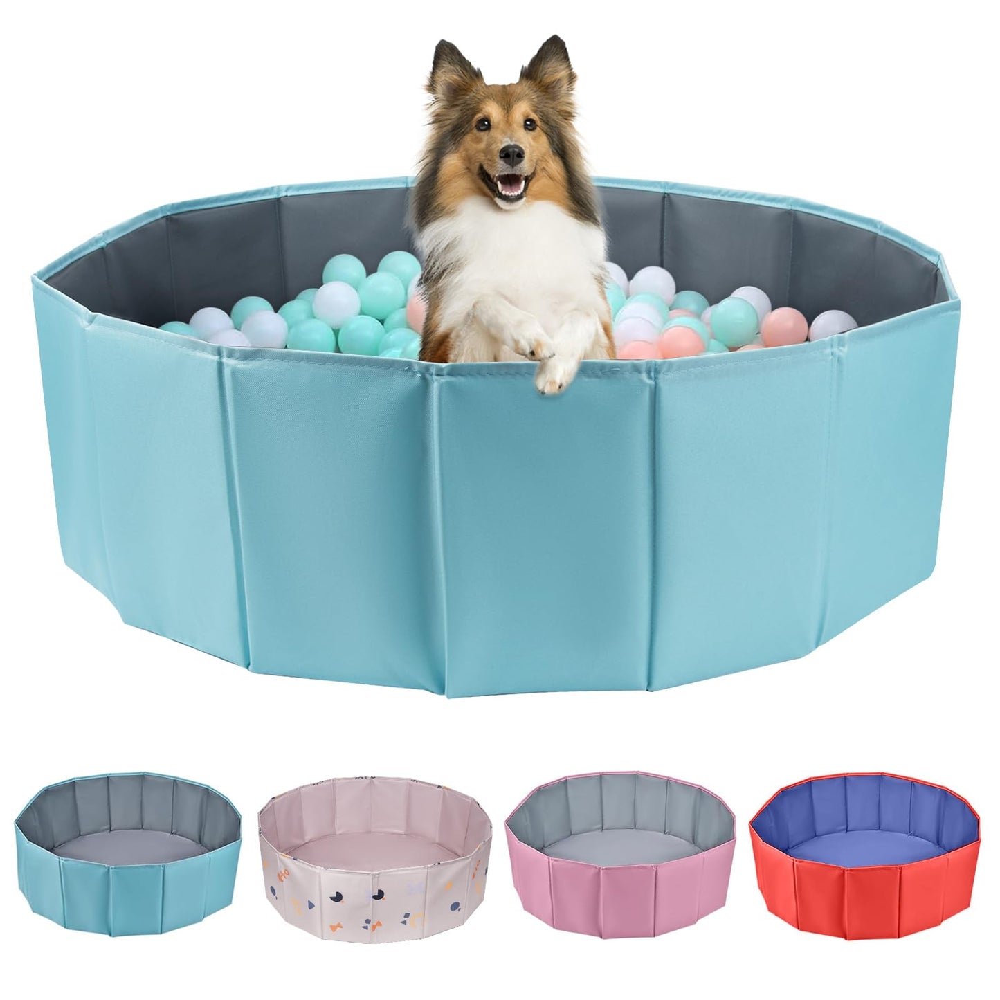 ChengFu Foldable Dog Ball Pit – 47.24in Indoor/Outdoor Play for All Dogs