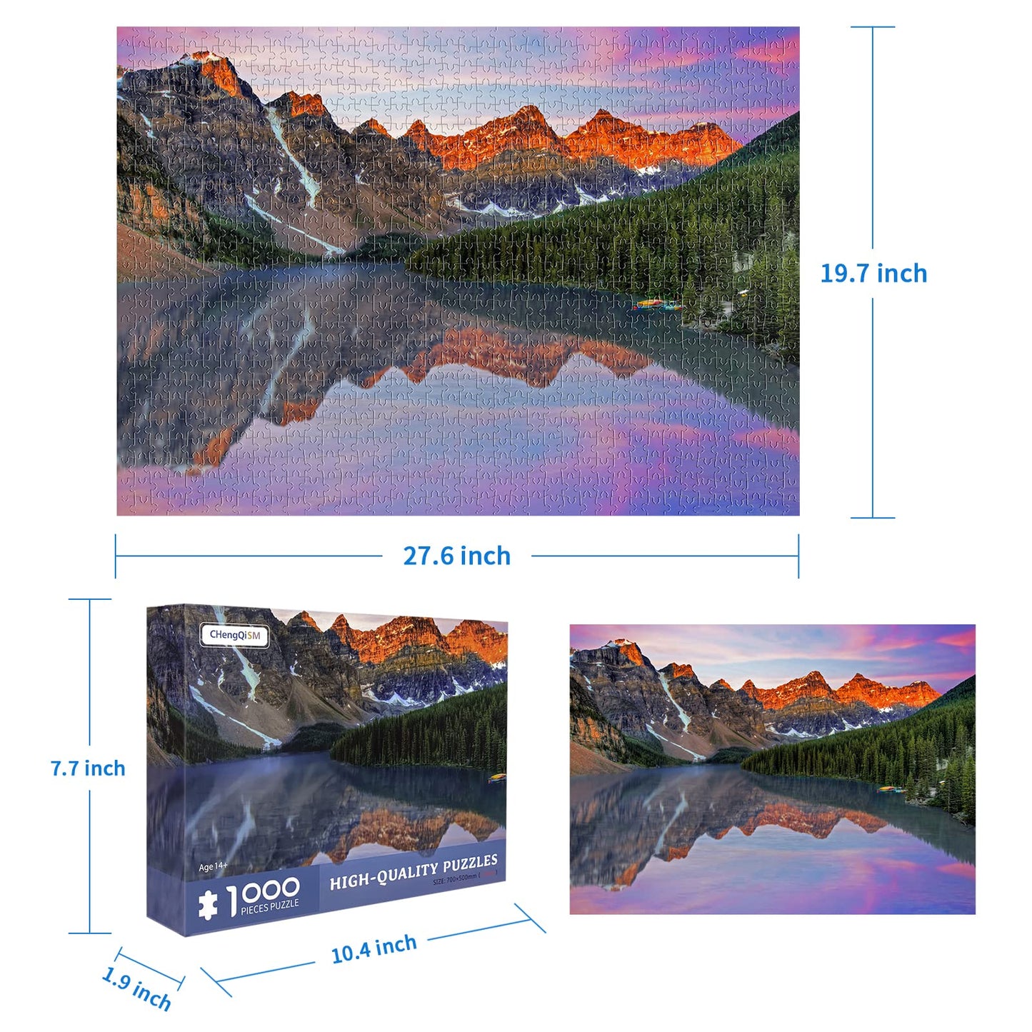 CHengQiSM 1000-Piece Moraine Lake Jigsaw Puzzle – Premium Quality for Adults, Frame-Worthy Home Decoration