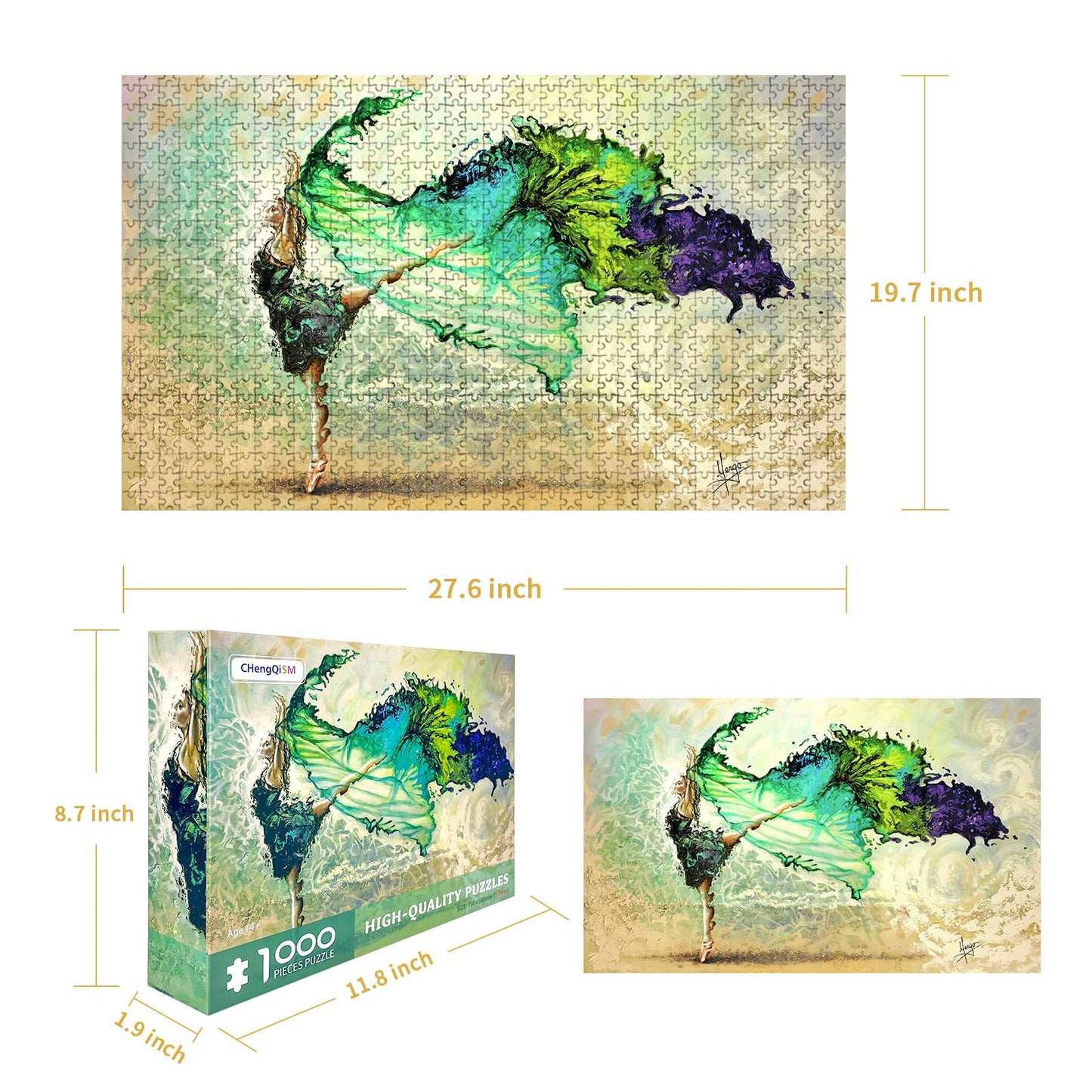 CHengQiSM 1000-Piece Ballet Dancer Puzzle – Premium Jigsaw for Adults & Teens
