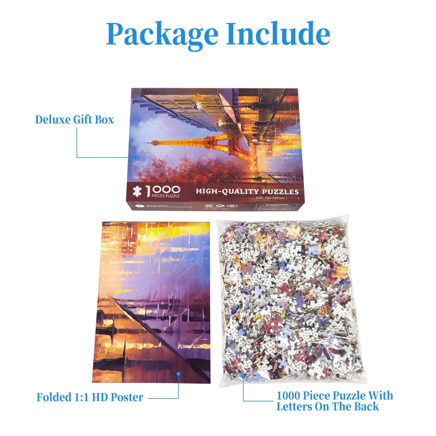 CHengQiSM 1000-Piece Paris Street Puzzle for Adults – Premium Jigsaw