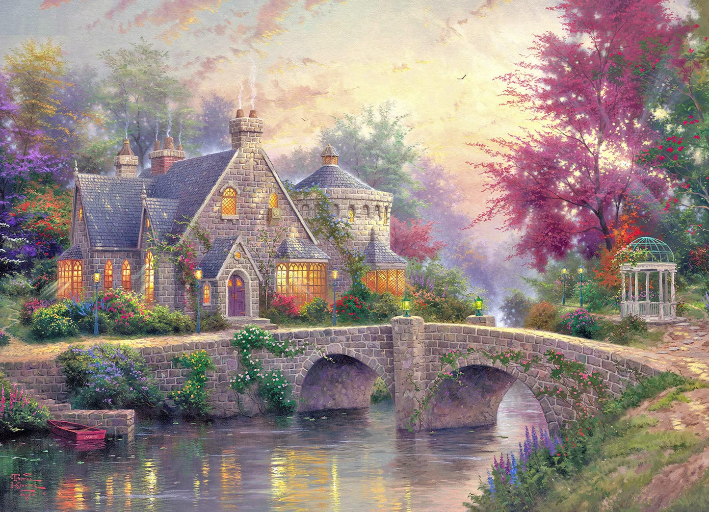 CHengQiSM 1000-Piece Jigsaw Puzzle: Country House Spring Landscape