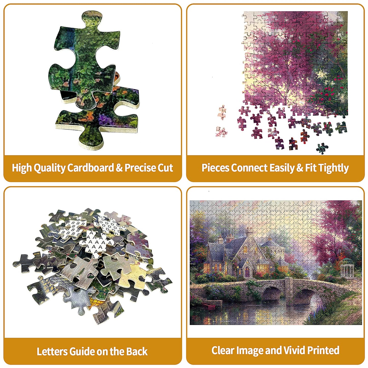 CHengQiSM 1000-Piece Jigsaw Puzzle: Country House Spring Landscape