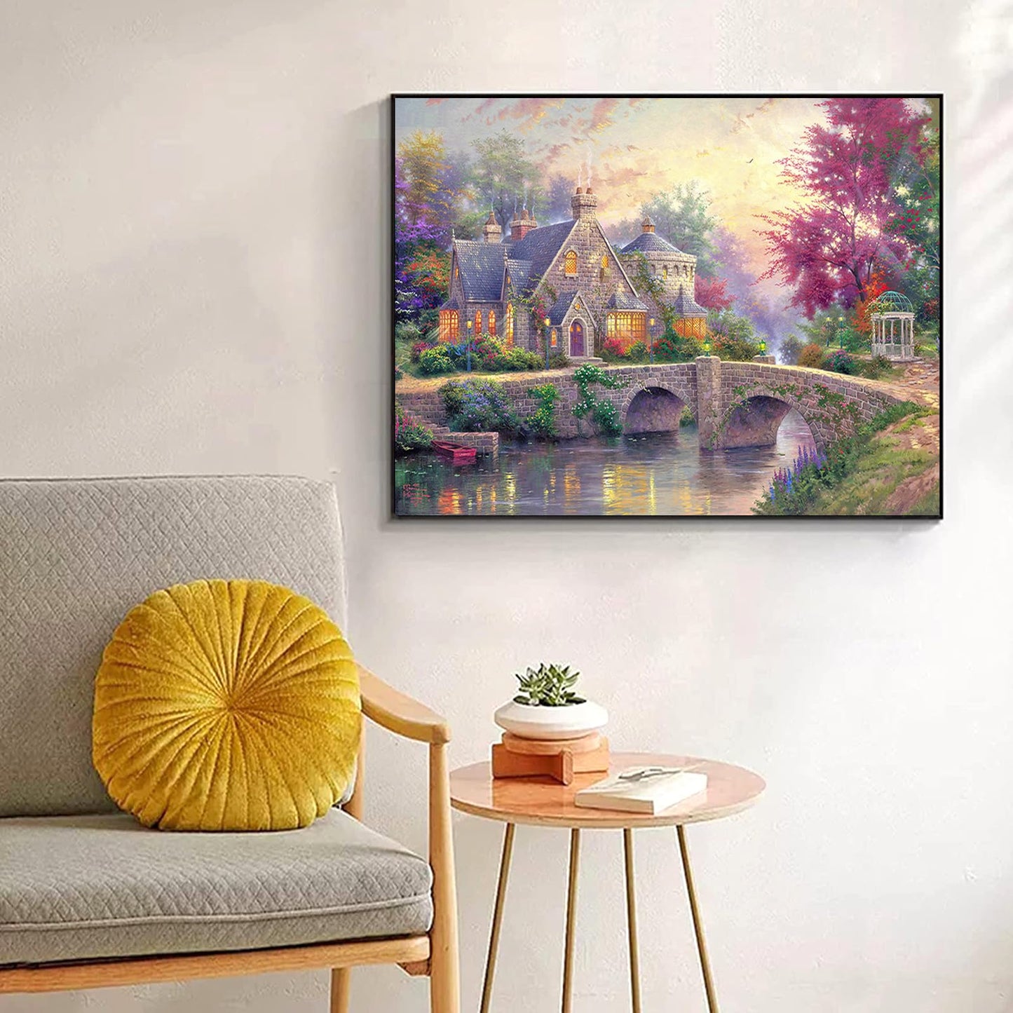 CHengQiSM 1000-Piece Jigsaw Puzzle: Country House Spring Landscape