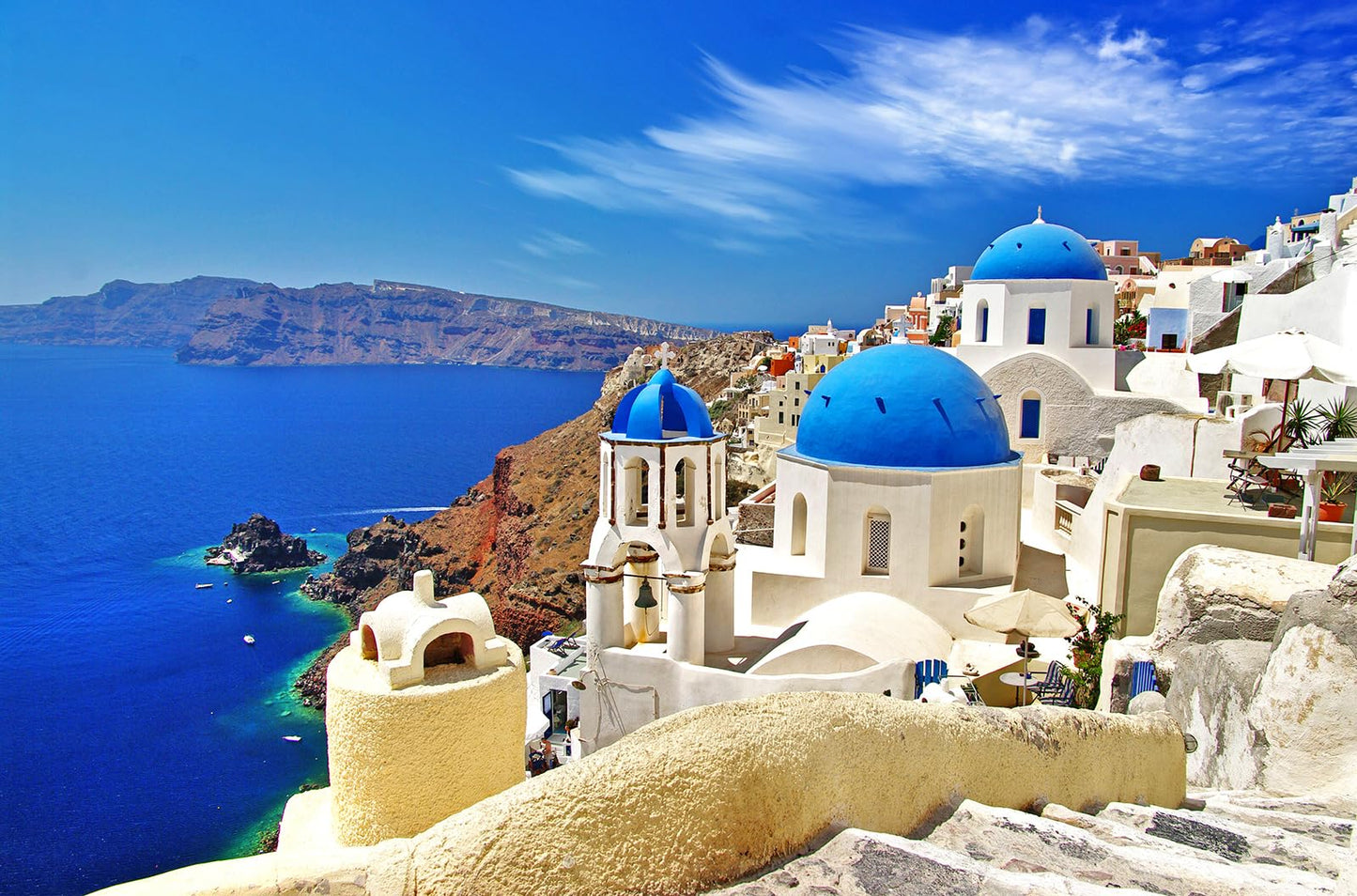 CHengQiSM 1000-Piece Jigsaw Puzzle – Dreamy Aegean Sea, Santorini Landscape, Anti-Glare