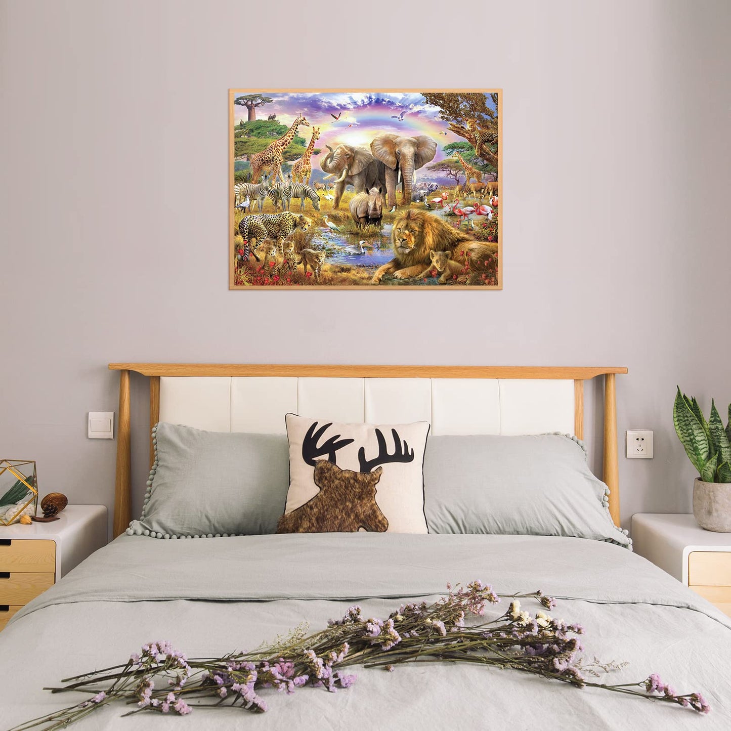 CHengQiSM 1000-Piece African Animal Jigsaw Puzzle | Jungle Scene for Adults, Teens & Kids | Home Decor Gift