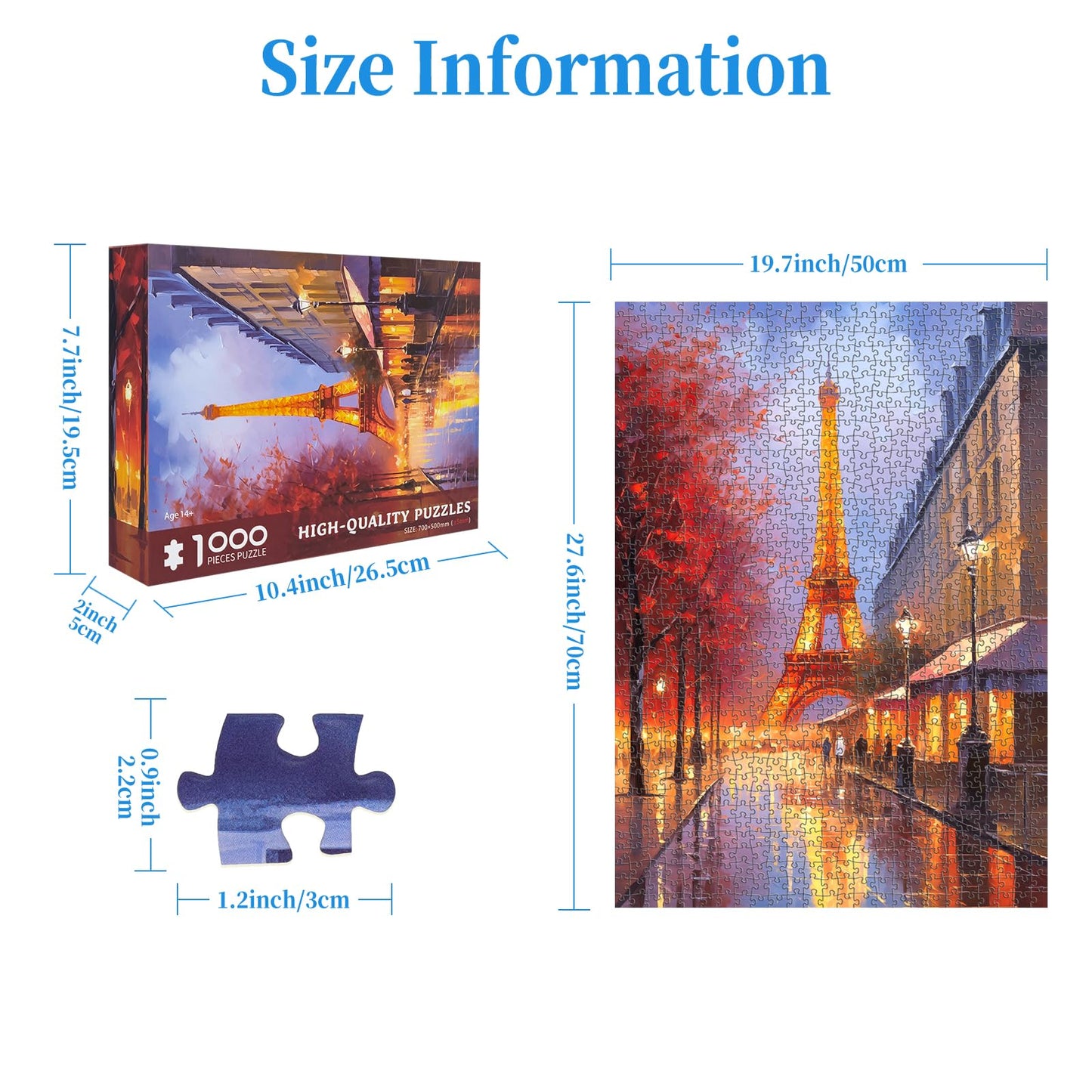 CHengQiSM 1000-Piece Paris Street Puzzle for Adults – Premium Jigsaw