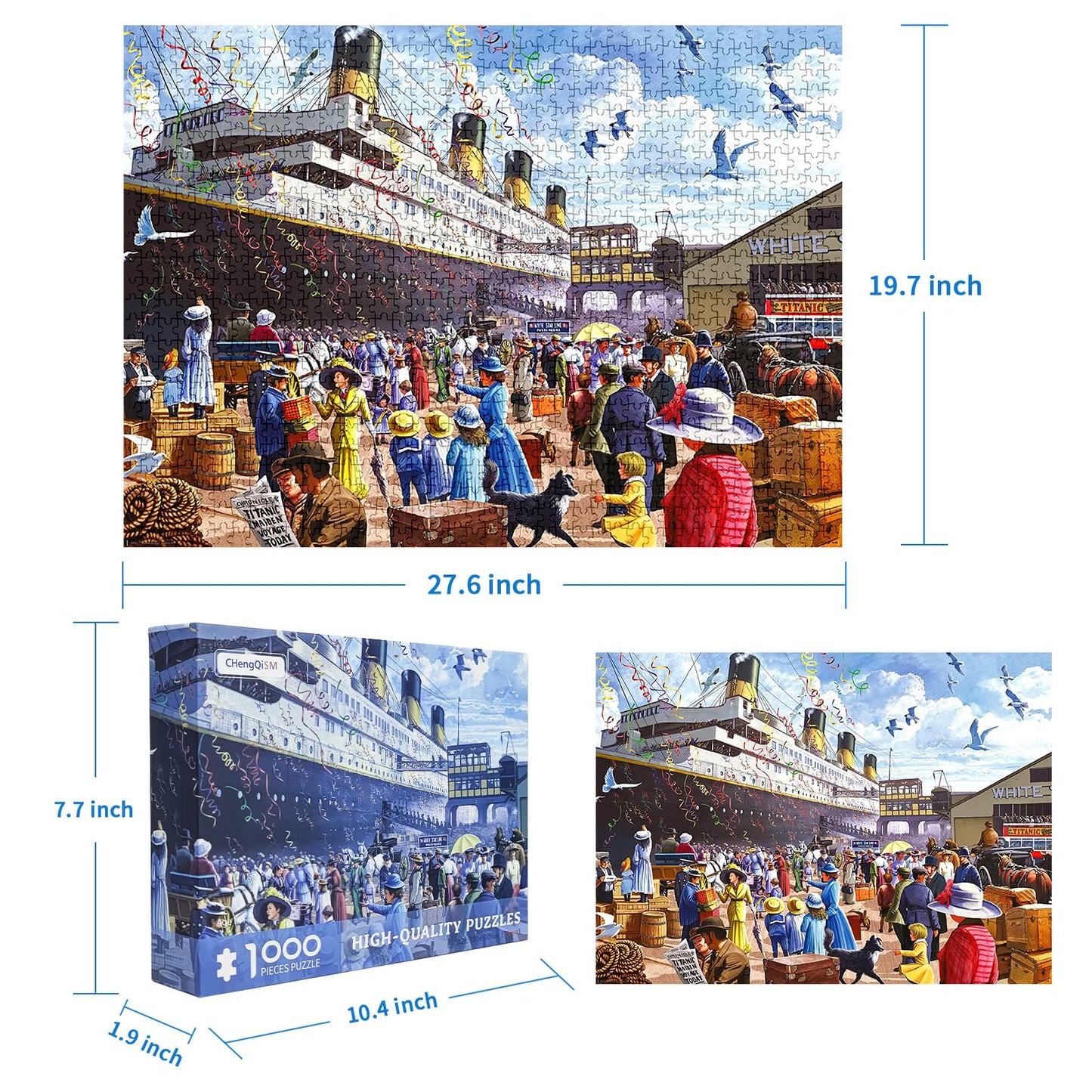 CHengQiSM 1000-Piece Titanic Jigsaw Puzzle – Cruise Ship Oil Painting