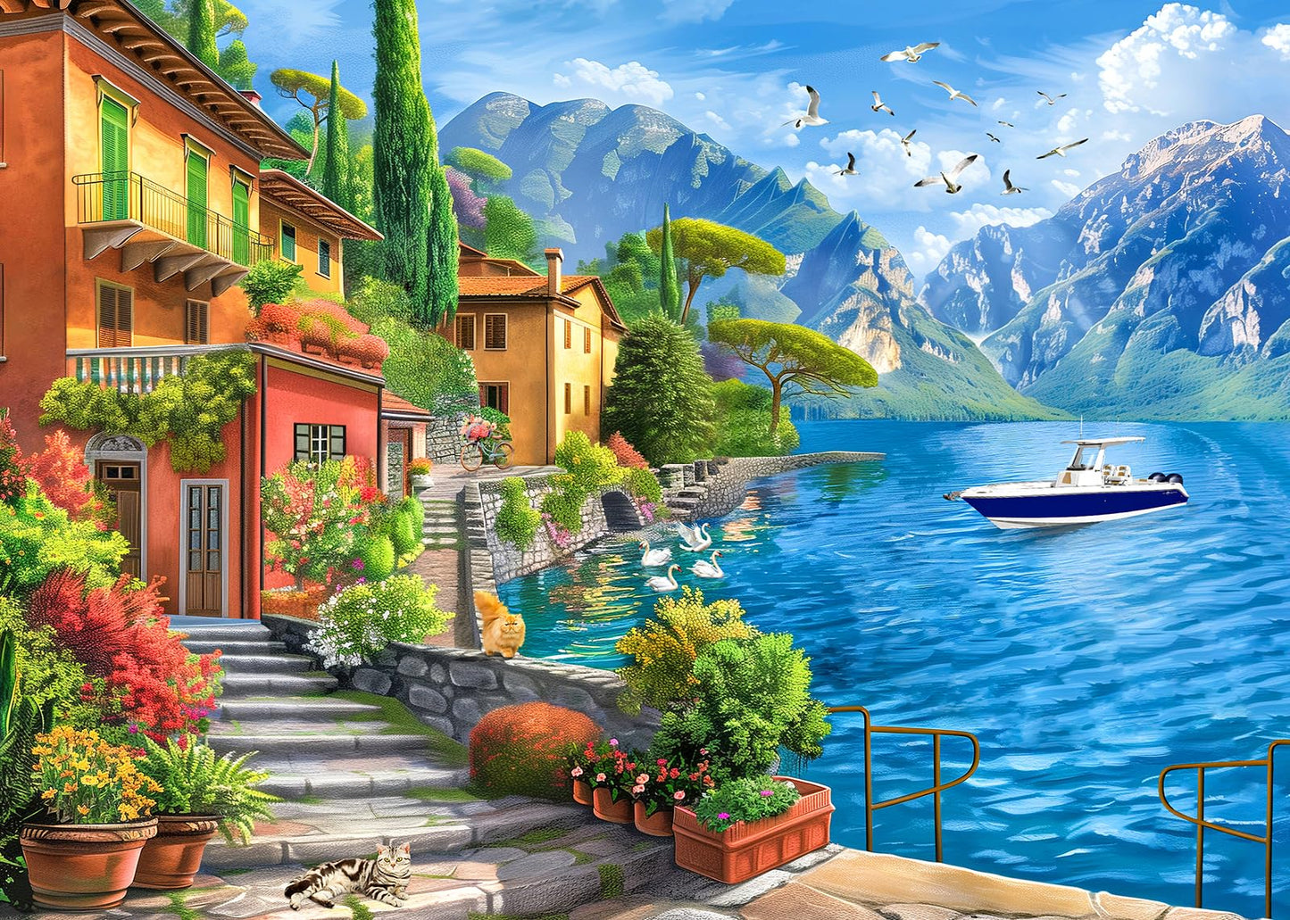 CHengQiSM Seaside Resort 1000-Piece Puzzle for Adults – Ocean City Landscape