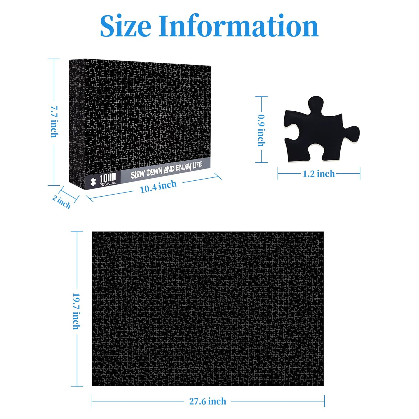 CHengQiSM 1000-Piece Solid Black Puzzle for Adults – All-Black Jigsaw, Challenging Gift