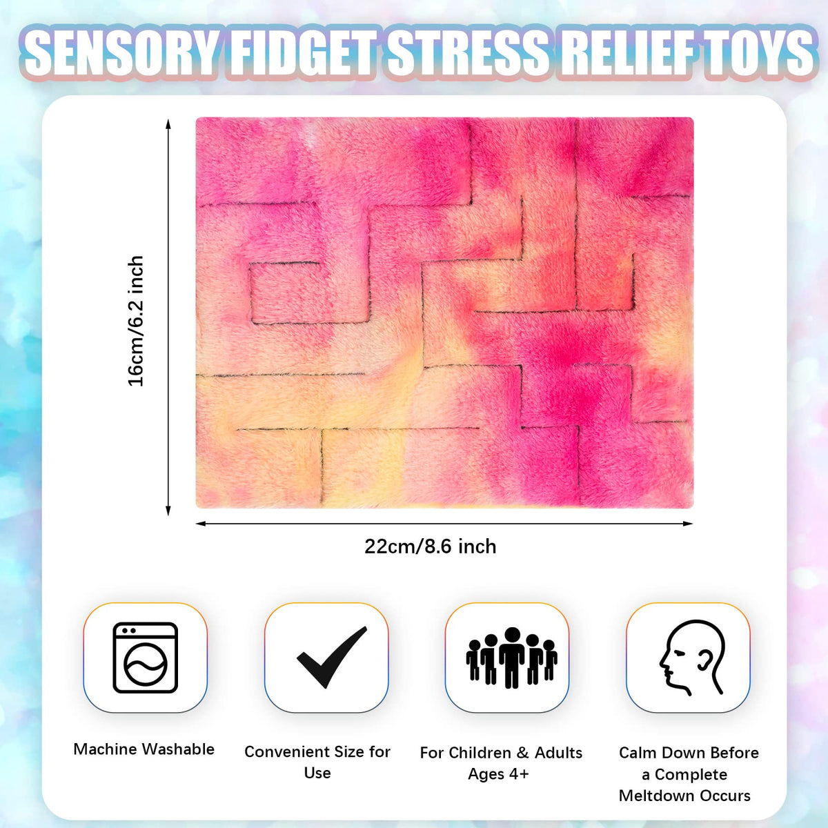 CHENGU Marble Maze Mat Set — 4 Pcs Sensory Fidget Toys for Focus & Calm (8.66 x 6.3 in)